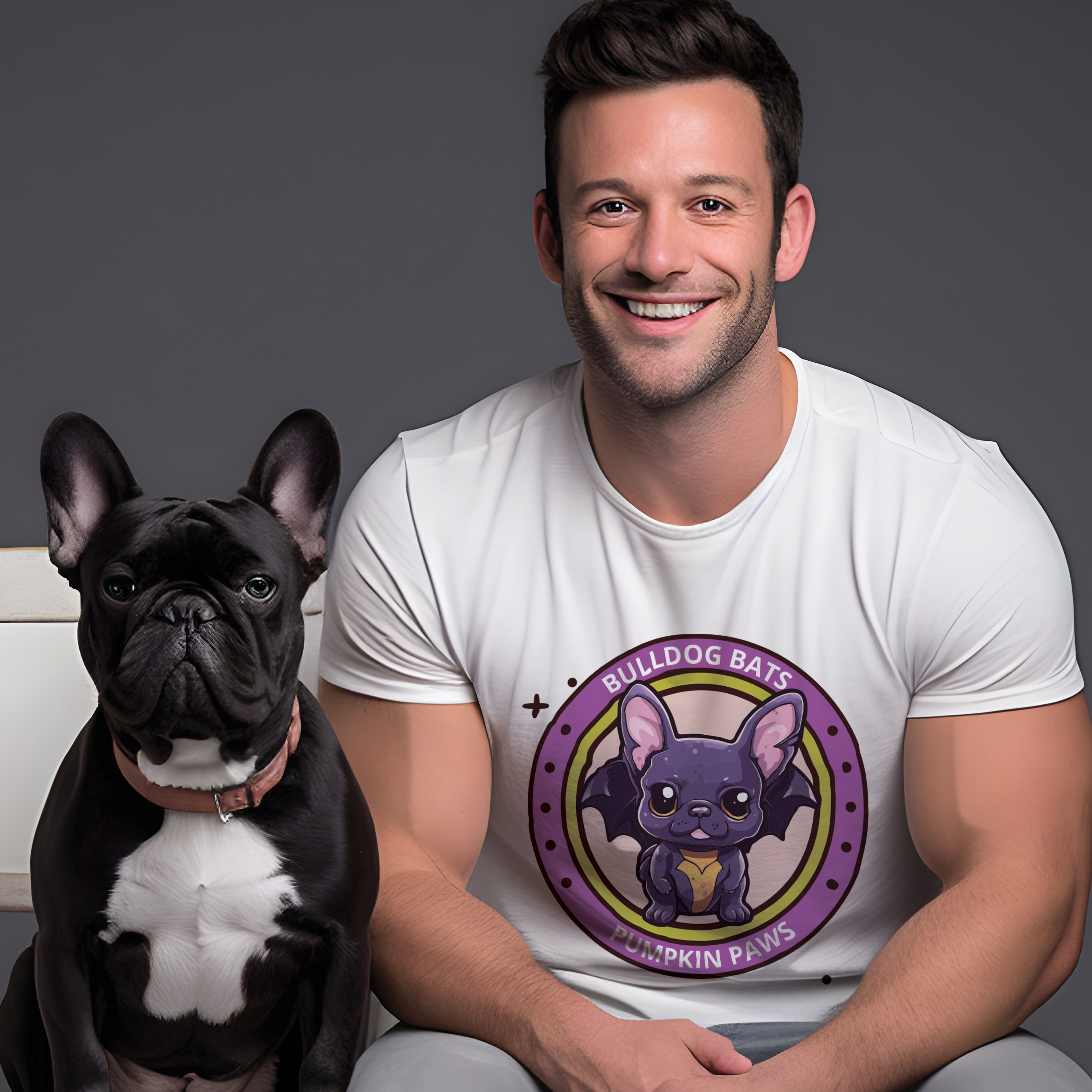 French Bulldog Halloween Cotton T-Shirt for Dog Moms & Dads-fadou