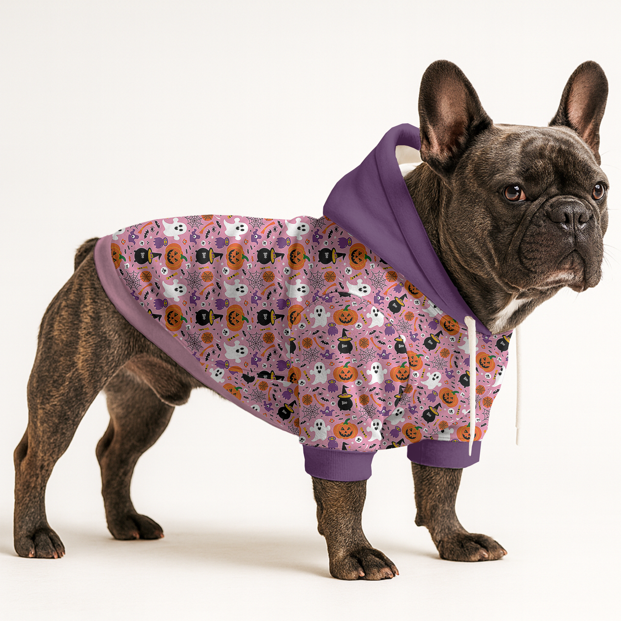 Ace French Bulldog Fleece Hoodie for Outdoor Adventures-fadou