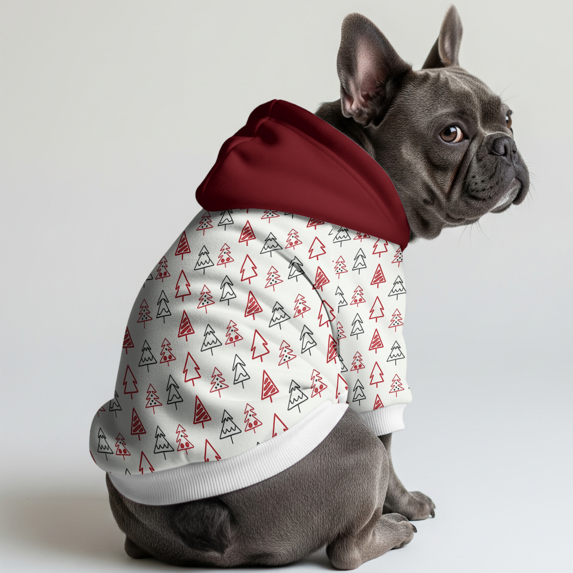 Rocky French Bulldog Fleece Hoodie for Short-Nosed Dogs-fadou