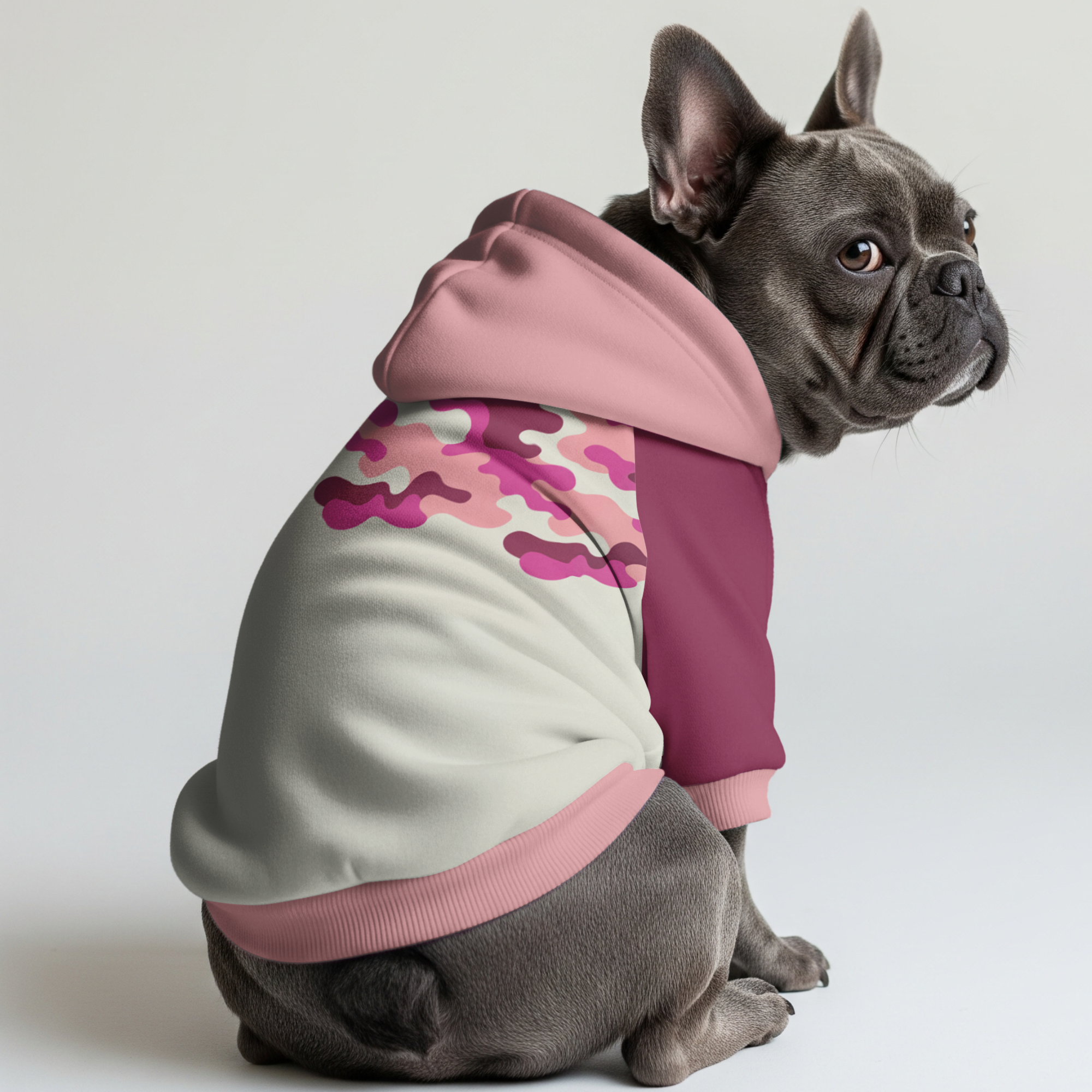 Duke French Bulldog Fleece Hoodie for Outdoor Adventures-fadou