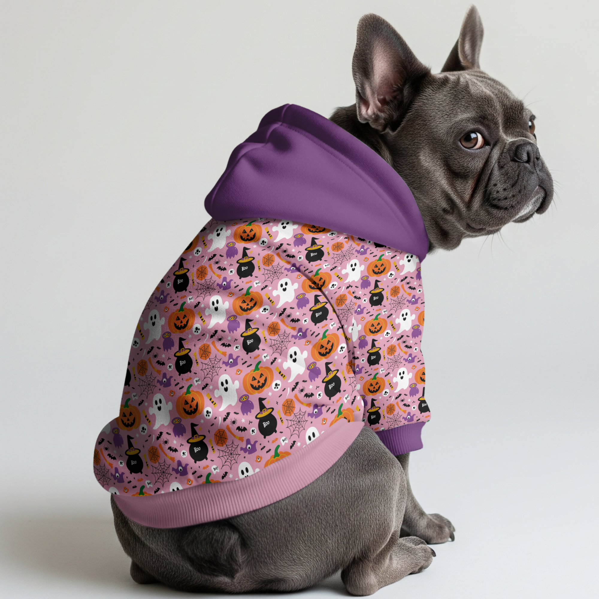 Ace French Bulldog Fleece Hoodie for Outdoor Adventures-fadou