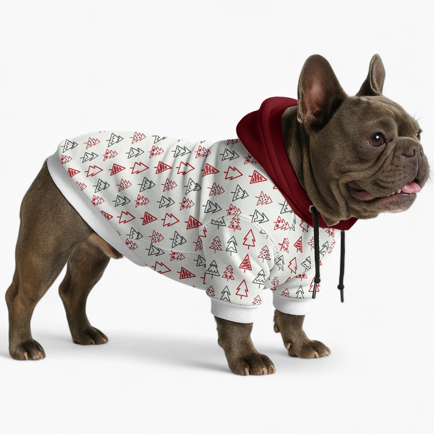 Rocky French Bulldog Fleece Hoodie for Short-Nosed Dogs-fadou