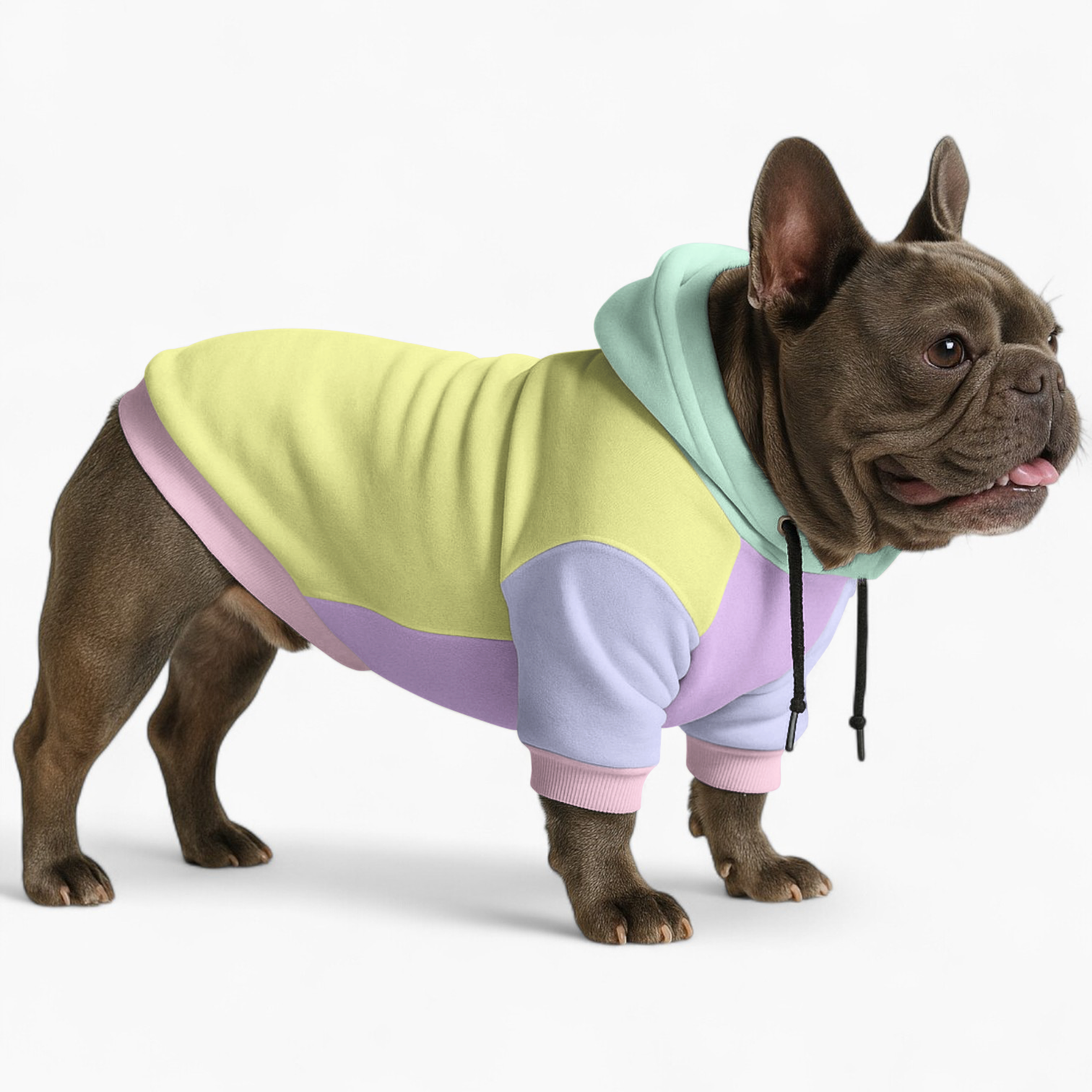 Daisy French Bulldog Fleece Hoodie for Short-Nosed Dogs-fadou