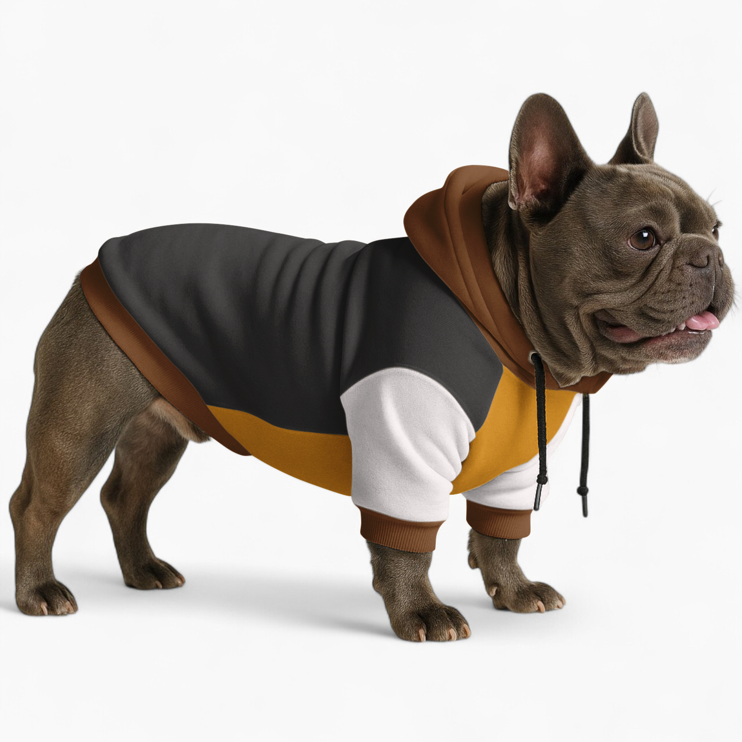 Moose French Bulldog Fleece Hoodie for Flat-Face Breeds-fadou