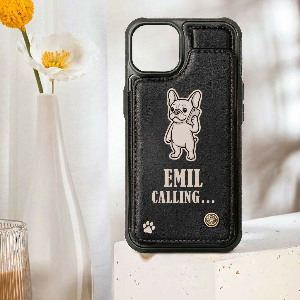 French Bulldog Personalized Leather Wallet for Dog Lovers-fadou