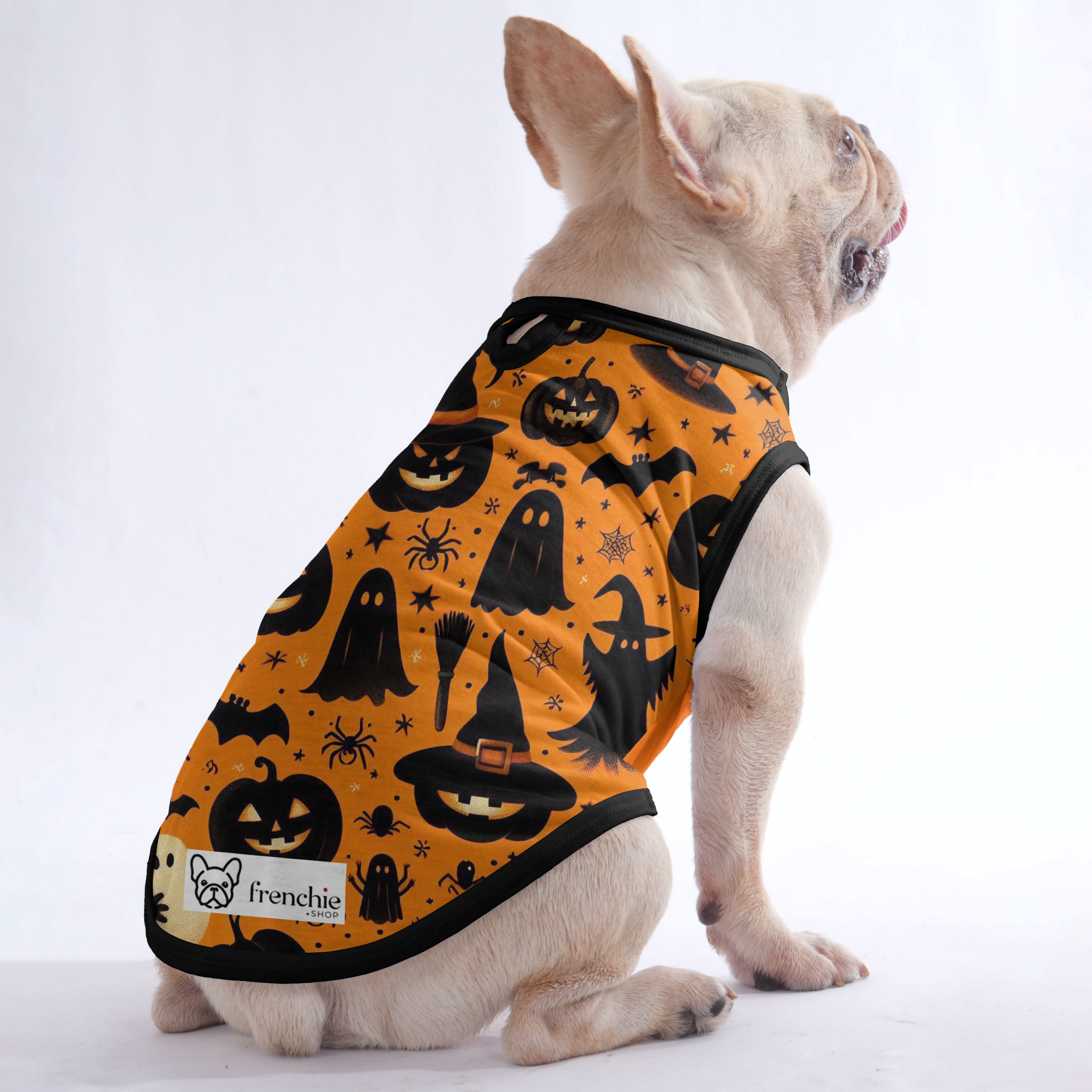 French Bulldog Halloween Cotton Tee for French Bulldogs-fadou