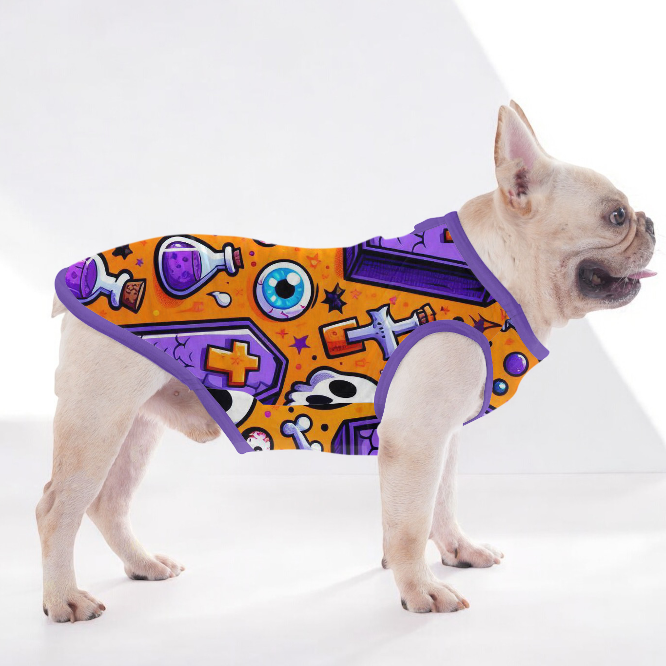 Kenzi French Bulldog Cotton Tee for Brachycephalic Dogs-fadou
