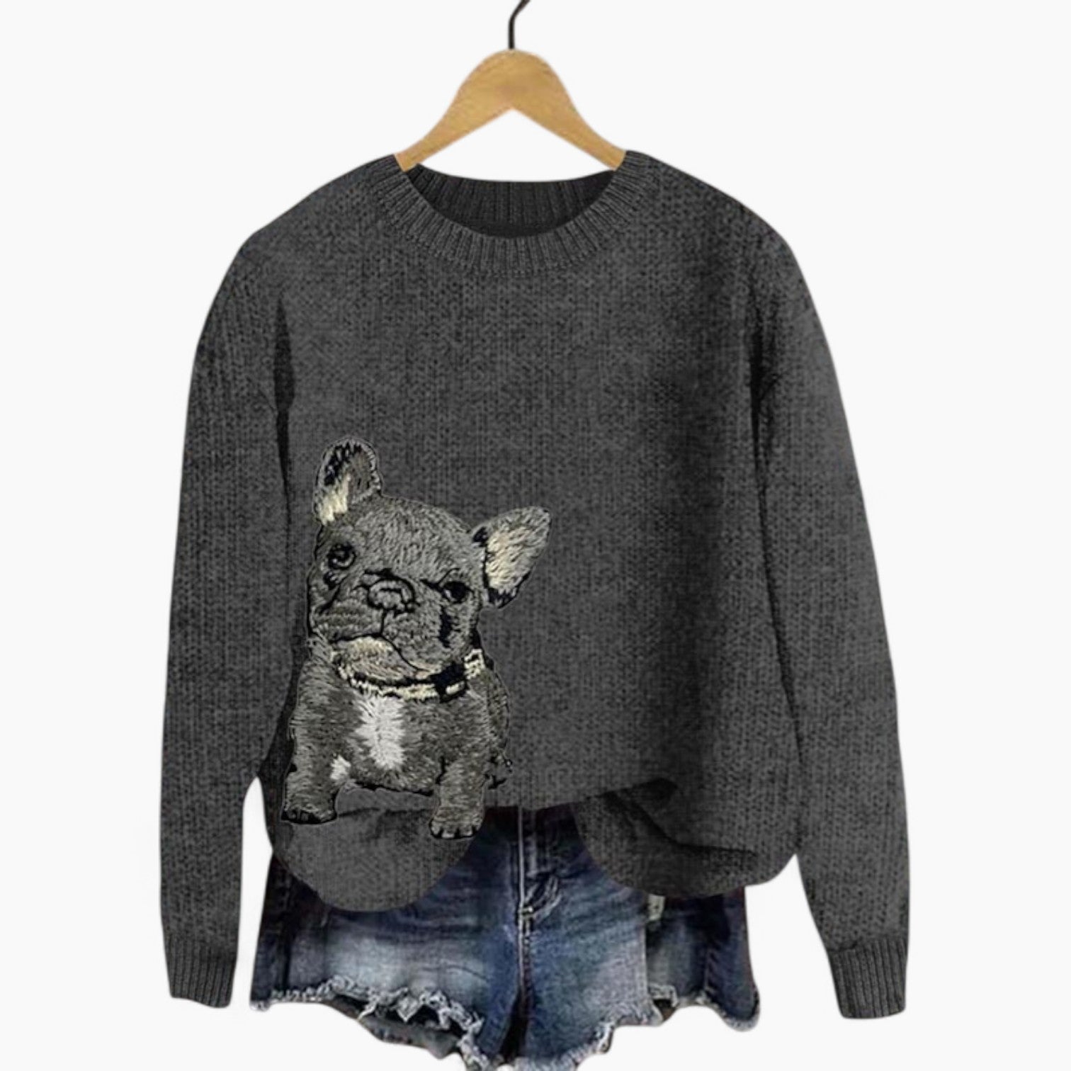 KnitFren French Bulldog Cozy Hoodie for Short-Nosed Dogs-fadou
