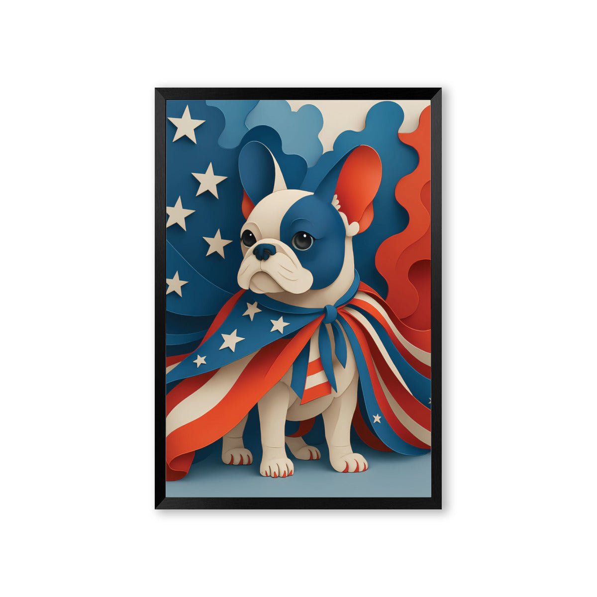Cort French Bulldog Framed Poster for Frenchie Enthusiasts-fadou