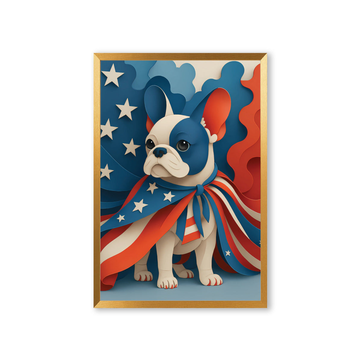 Cort French Bulldog Framed Poster for Frenchie Enthusiasts-fadou