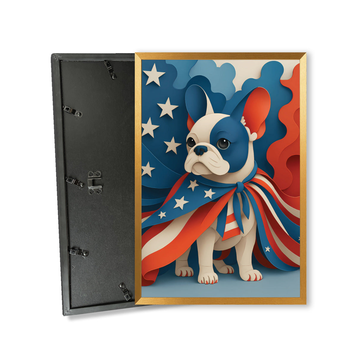 Cort French Bulldog Framed Poster for Frenchie Enthusiasts-fadou