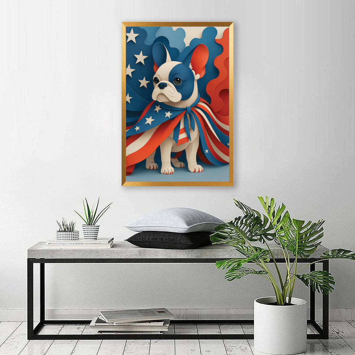 Cort French Bulldog Framed Poster for Frenchie Enthusiasts-fadou