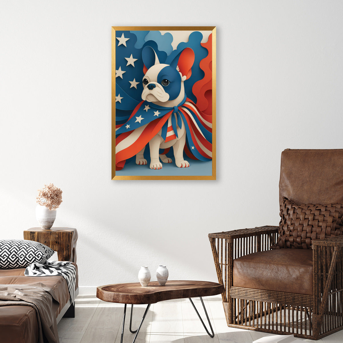 Cort French Bulldog Framed Poster for Frenchie Enthusiasts-fadou