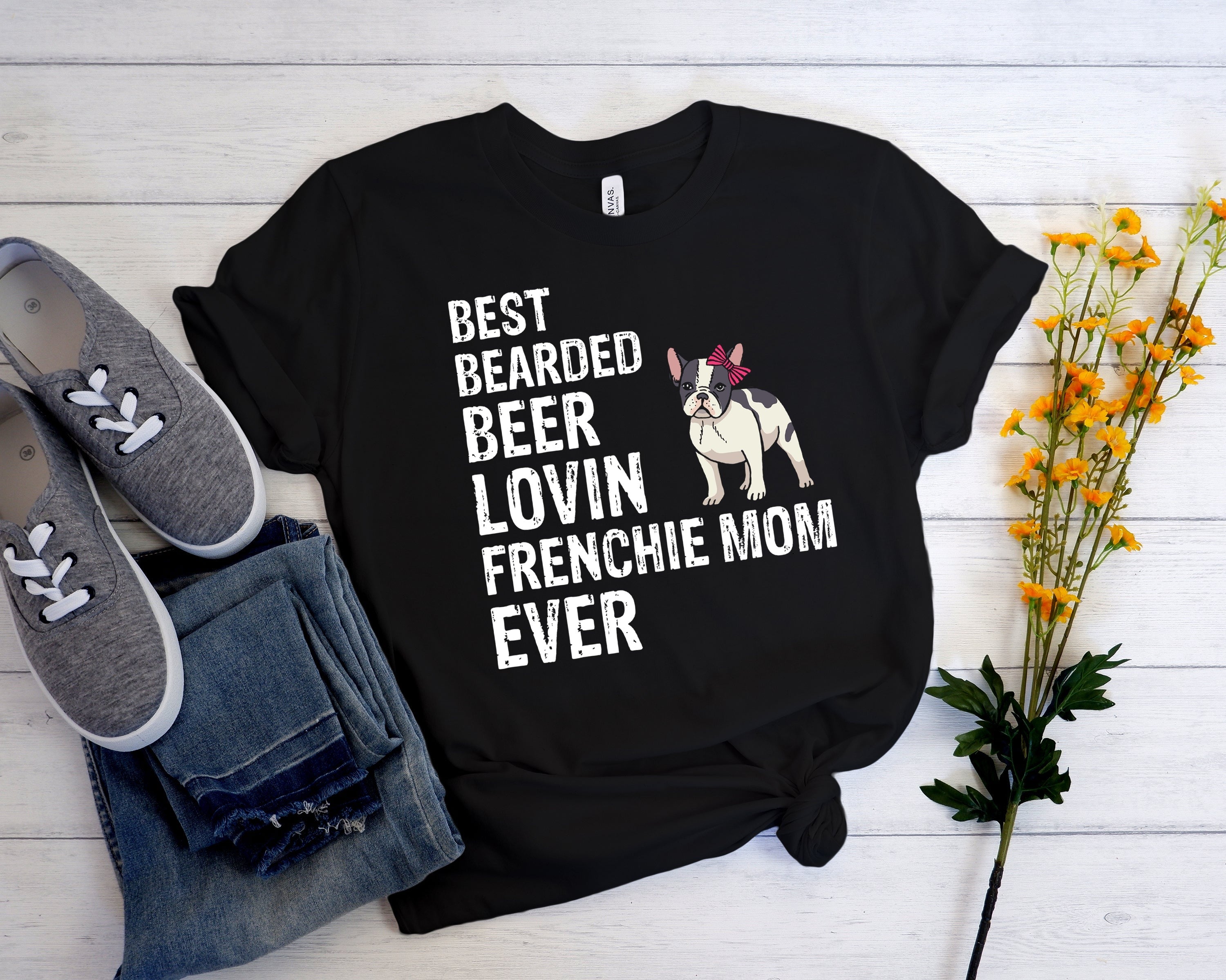 Lovin French Bulldog Cotton T-Shirt for Dog Moms & Dads-fadou