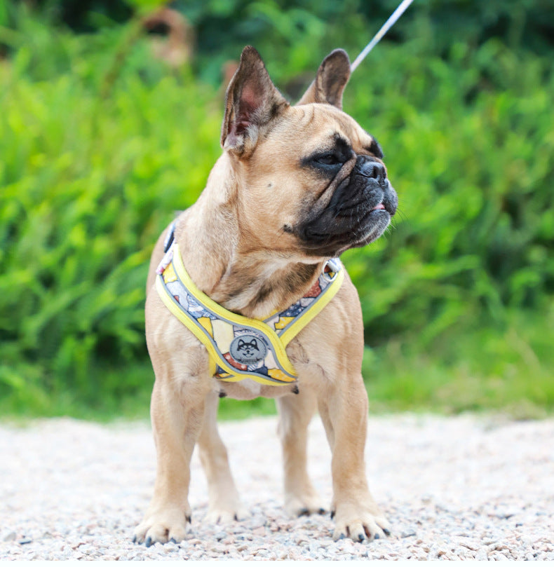 Frenchie Adjustable Chest Harness for Outdoor Adventures-fadou