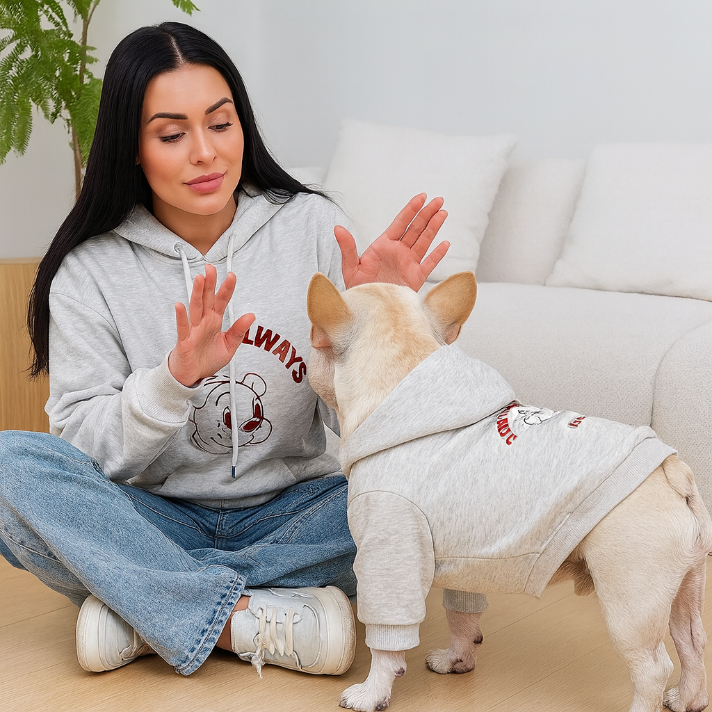 French Bulldog Velvet Fleece Hoodie for Short-Nosed Dogs-fadou