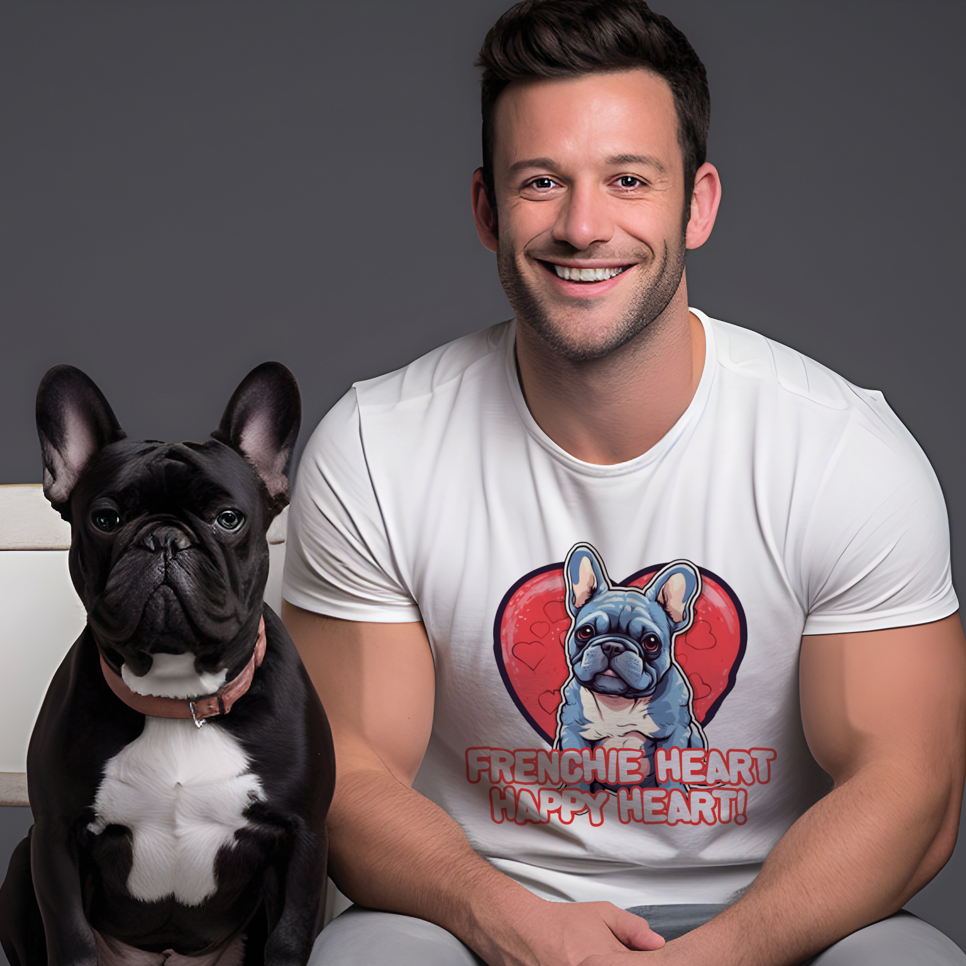 Heartwarming French Bulldog Cotton T-Shirt for Dog Park Days-fadou