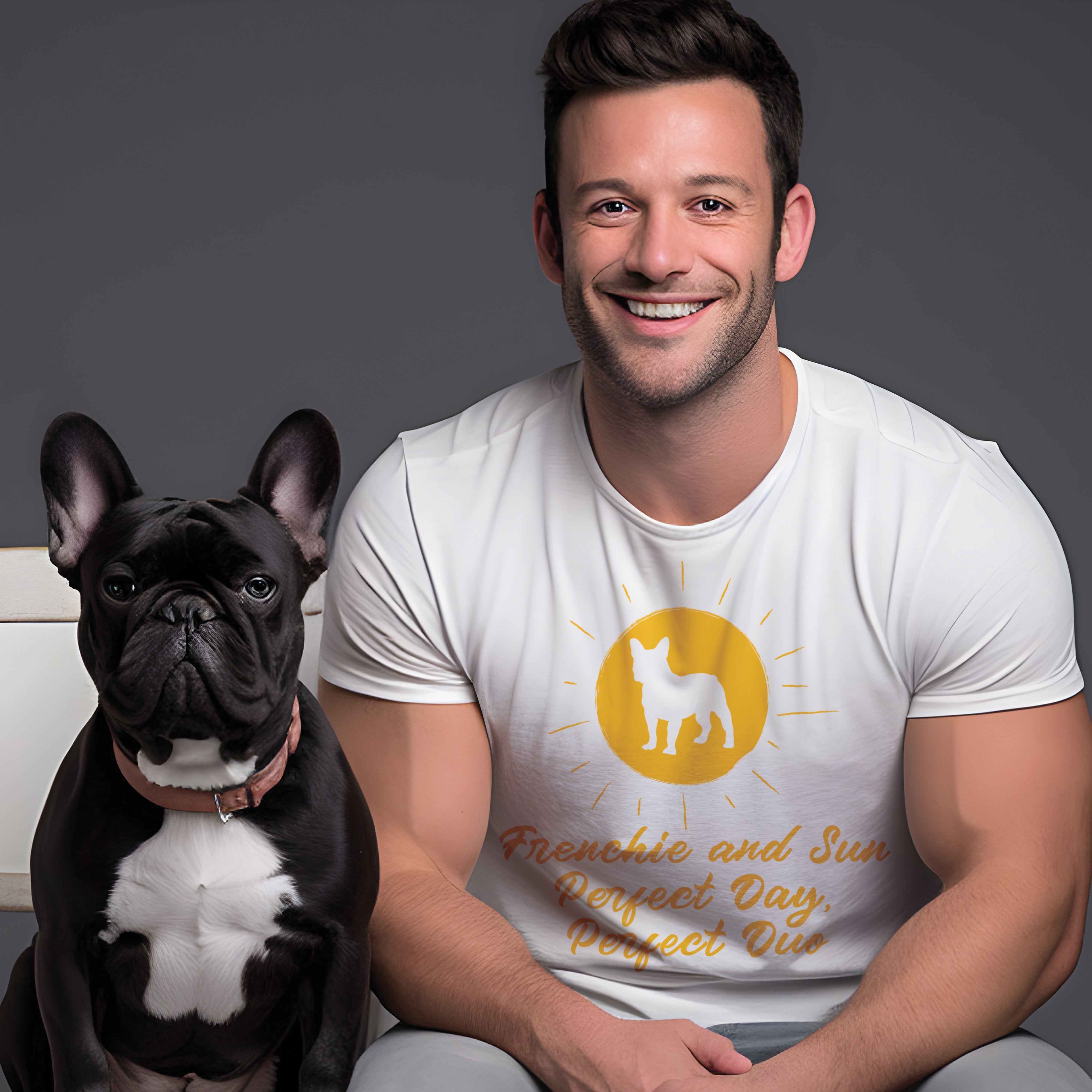 Frenchie and the Sun - Unisex T-Shirt for Everyday Wear-fadou