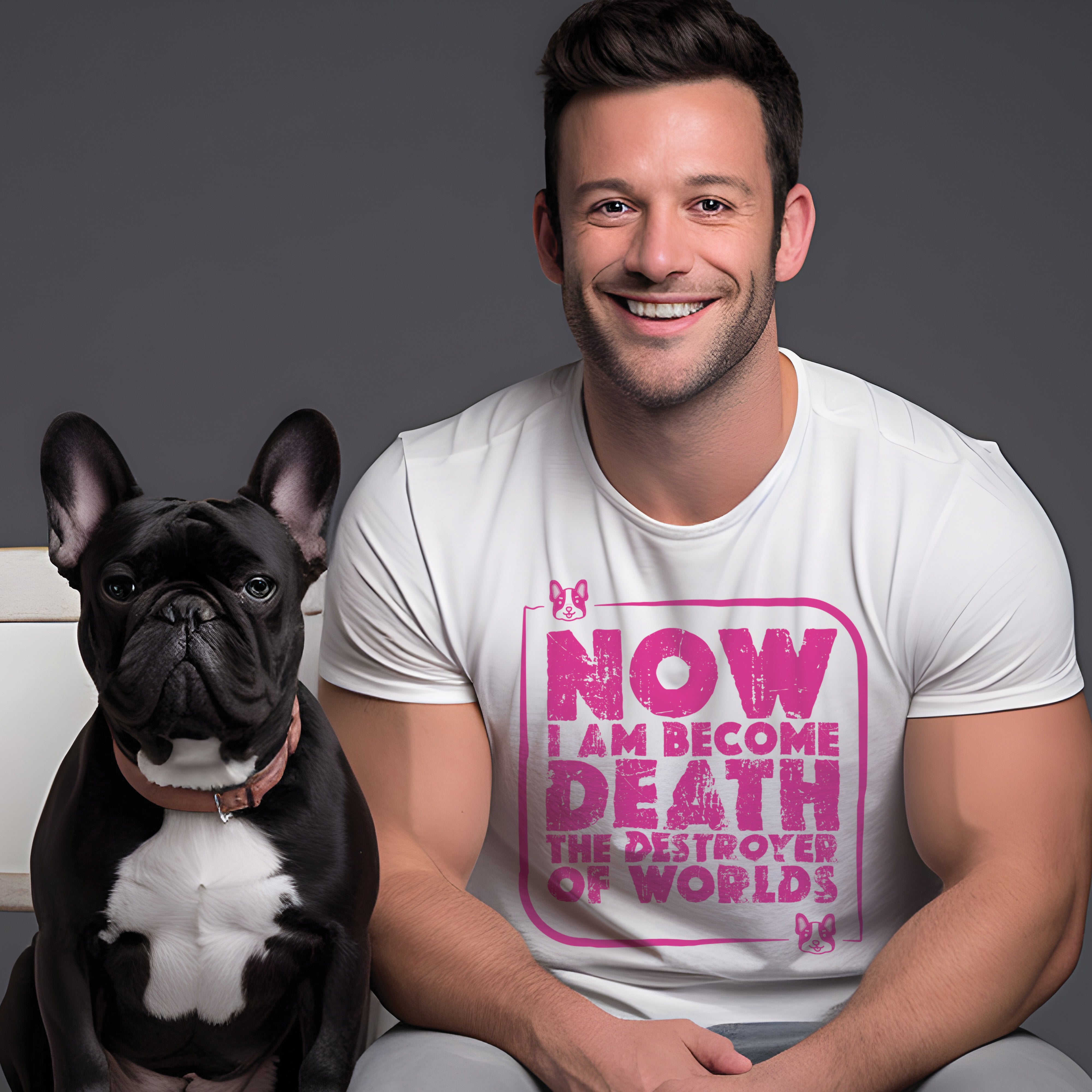 Barbieheimer French Bulldog Graphic Tee for Pet Culture-fadou