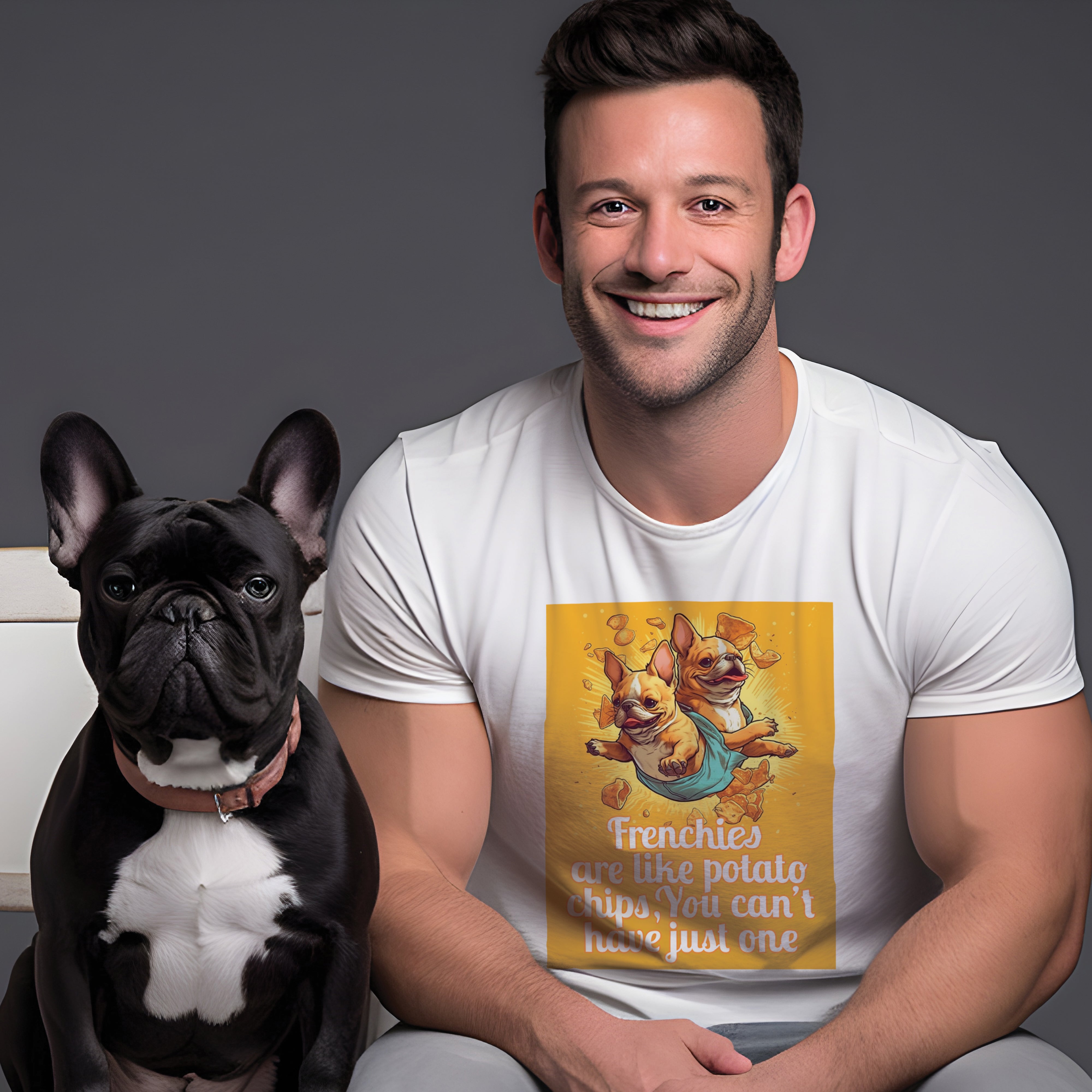 French Bulldog Chip Style - Unisex T-Shirt for Everyday Wear-fadou