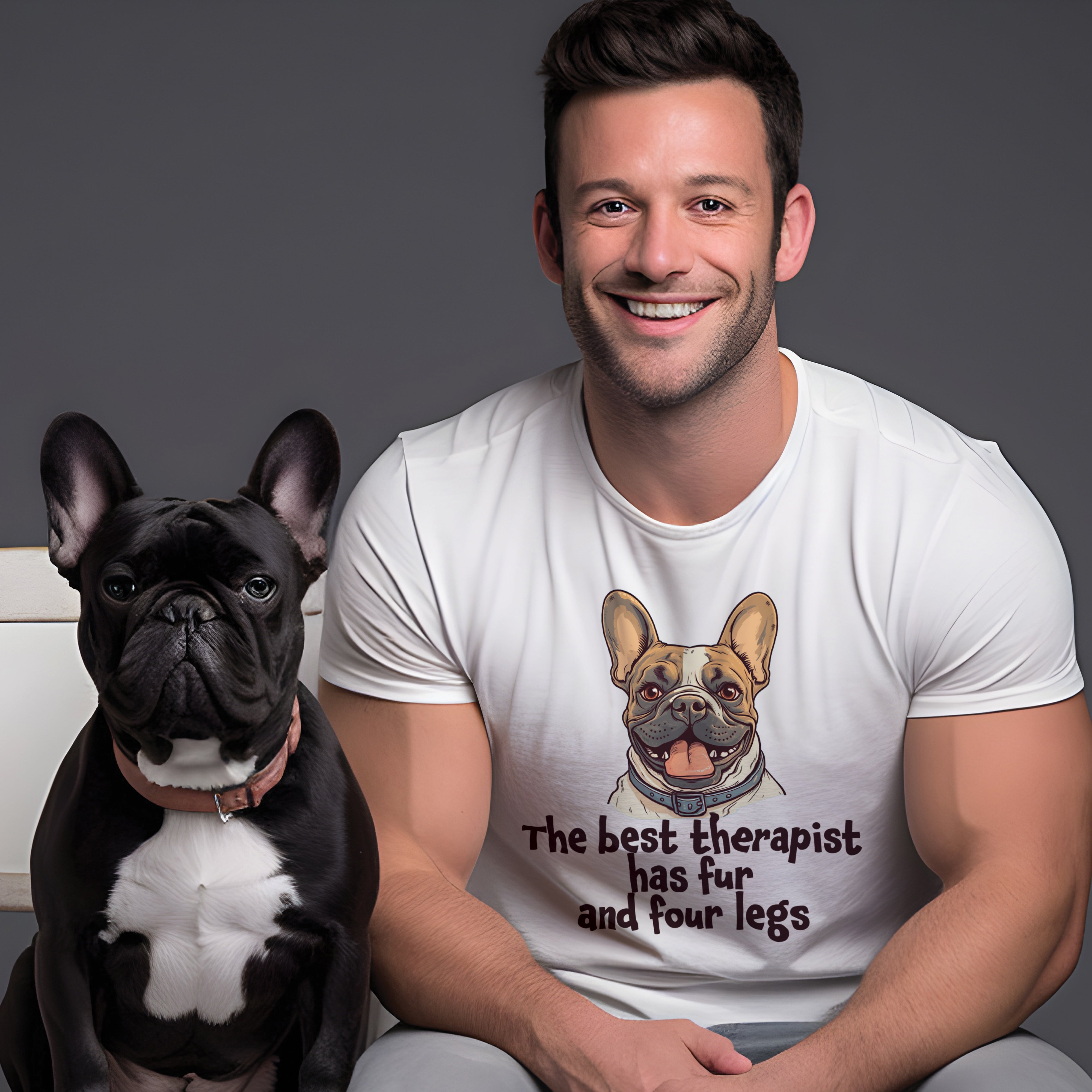 French Bulldog Stylish Cotton T-Shirt for Frenchie Enthusiasts-fadou
