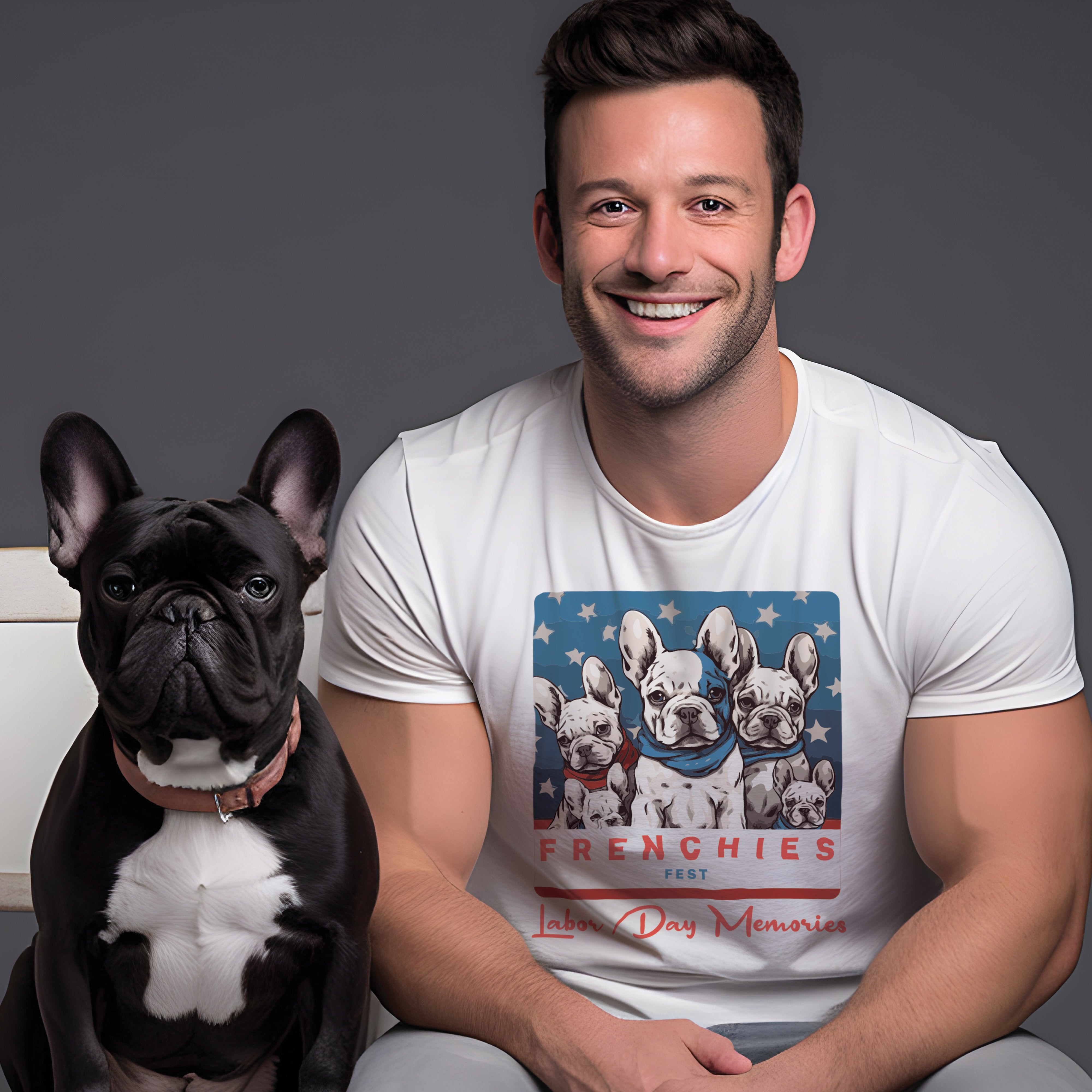 French Bulldog Love Meets Labor Day Fun - Unisex T-Shirt for Pet Culture-fadou
