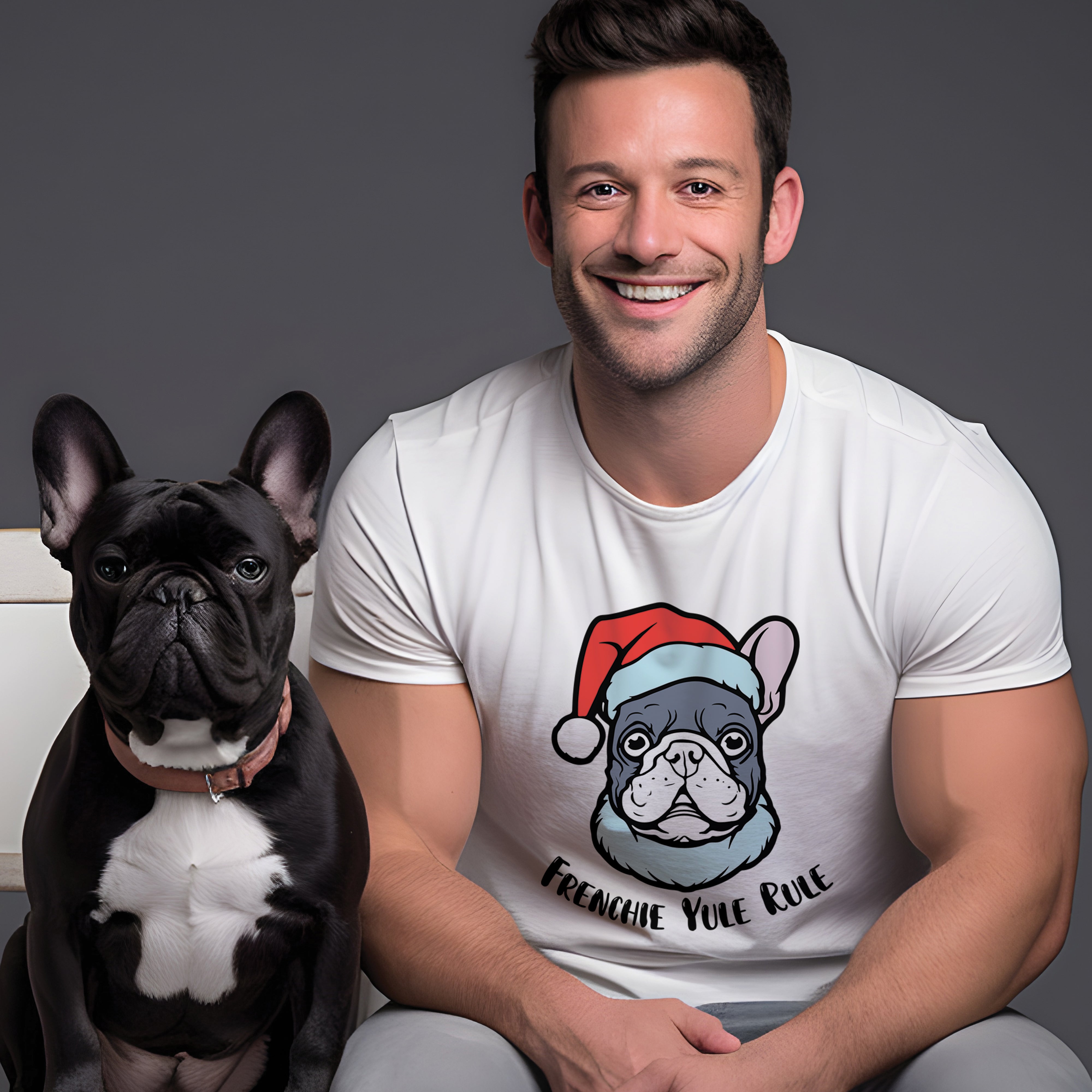 Yule French Bulldog Dog Lover Tee for Frenchie Enthusiasts-fadou
