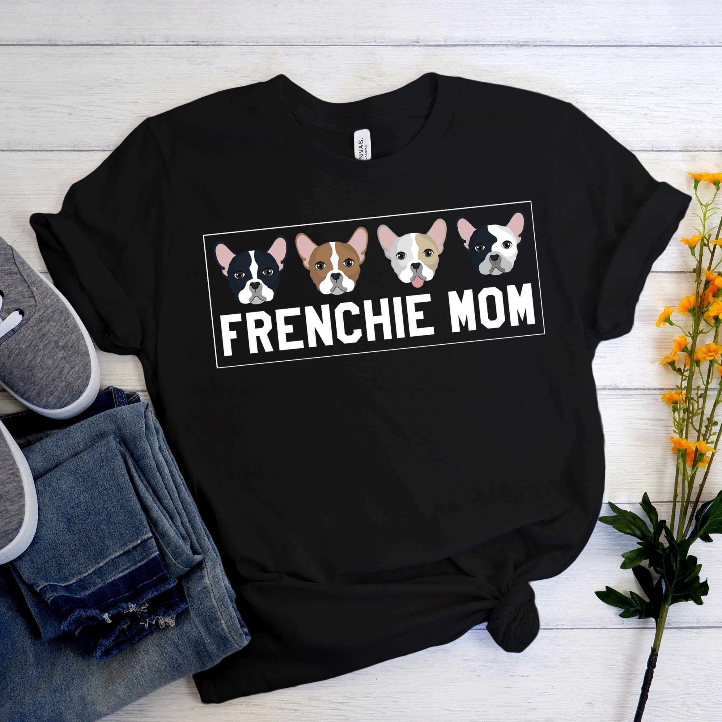Mom Kids Frenchie - Unisex T-Shirt for Dog Lovers and Owners-fadou