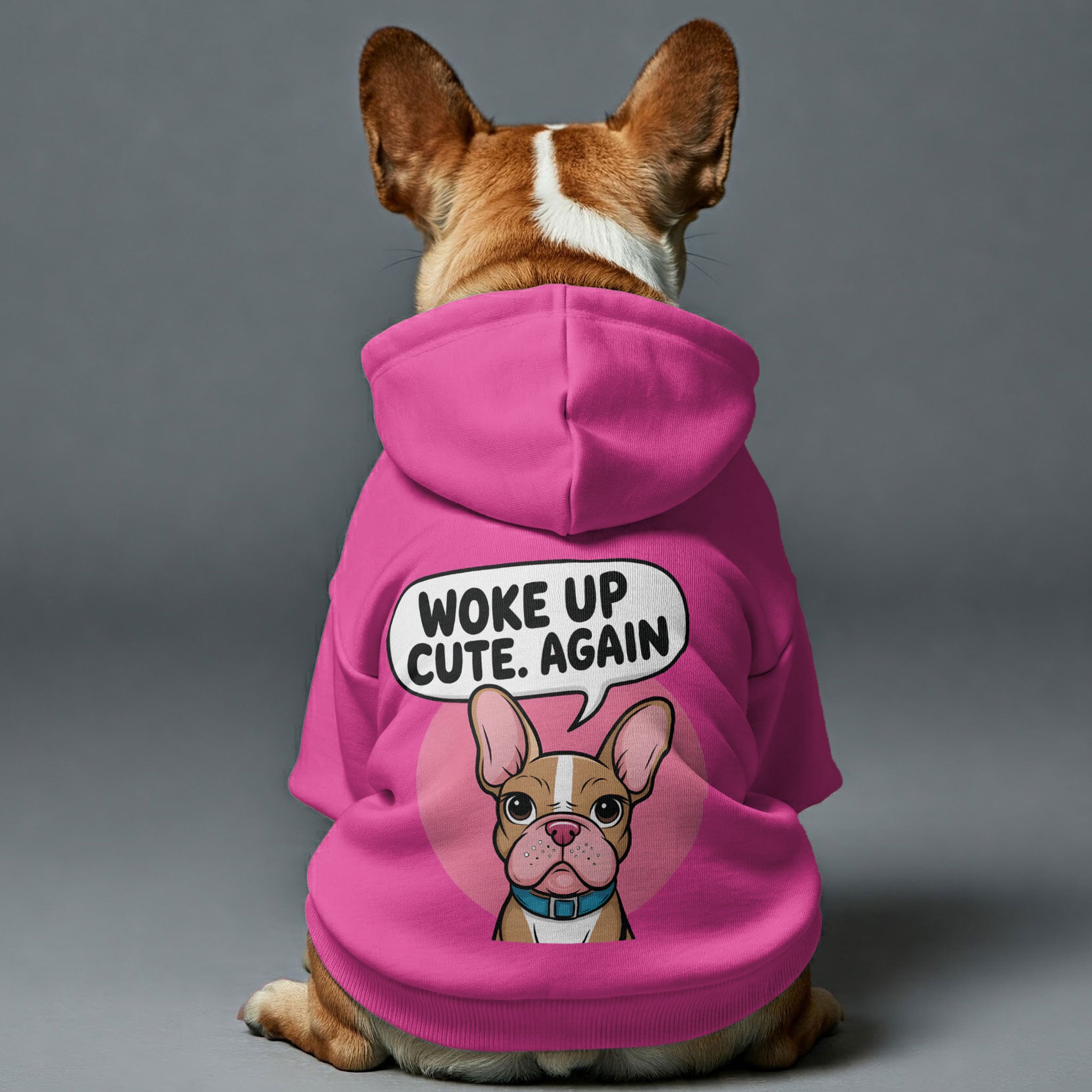WOKE French Bulldog Fleece Hoodie for Brachycephalic Dogs-fadou
