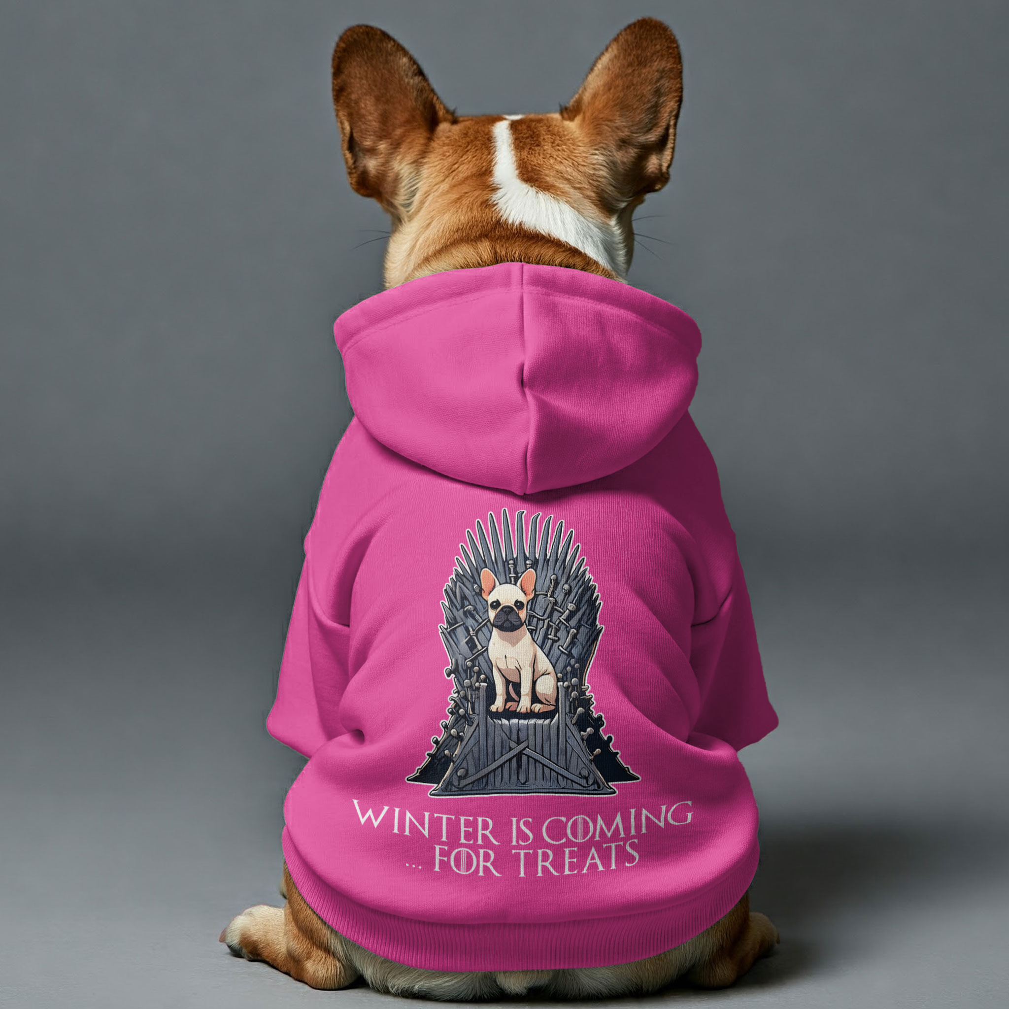 French Bulldog Winter Fleece Hoodie for French Bulldogs-fadou