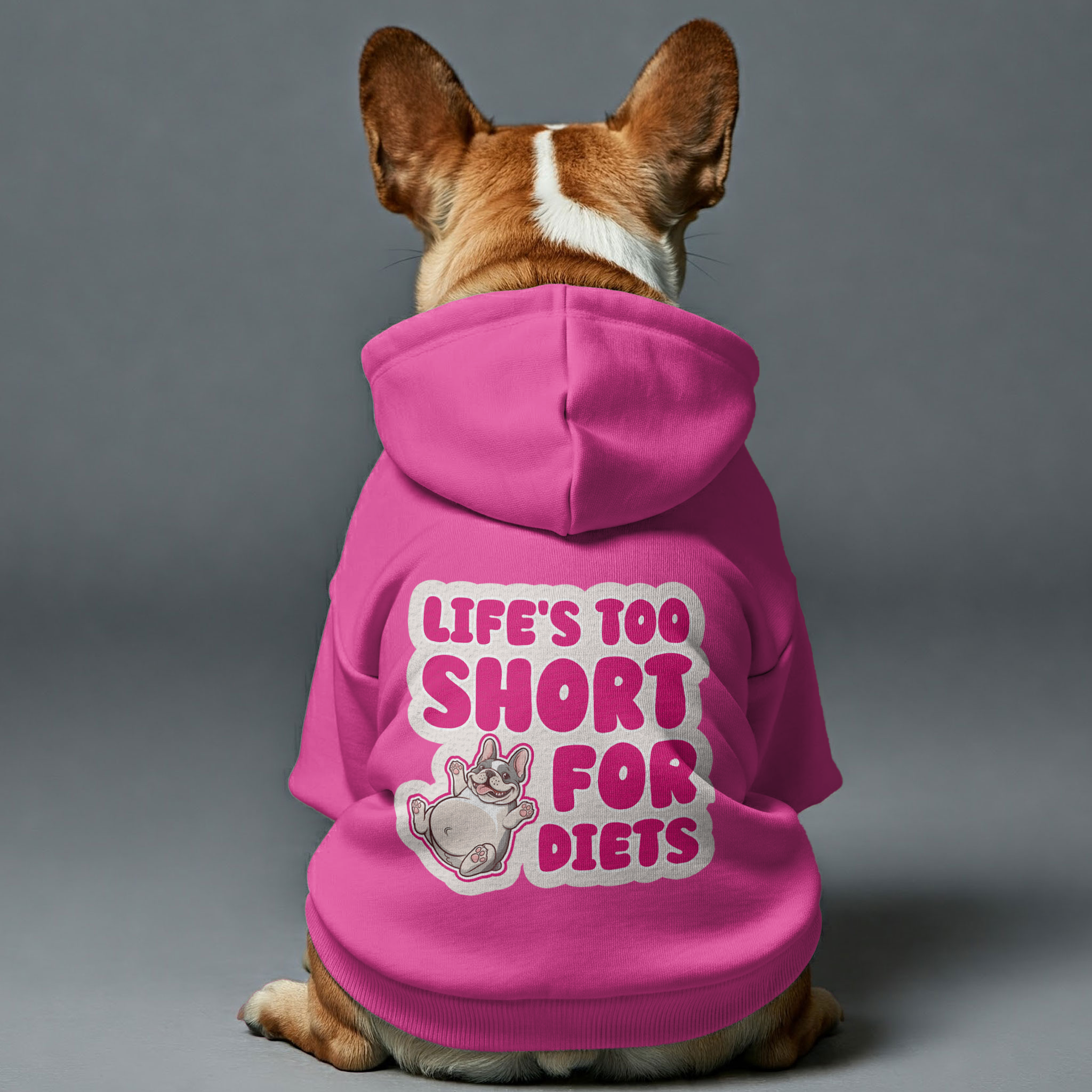 French Bulldog Cotton Fleece Hoodie for Outdoor Adventures-fadou