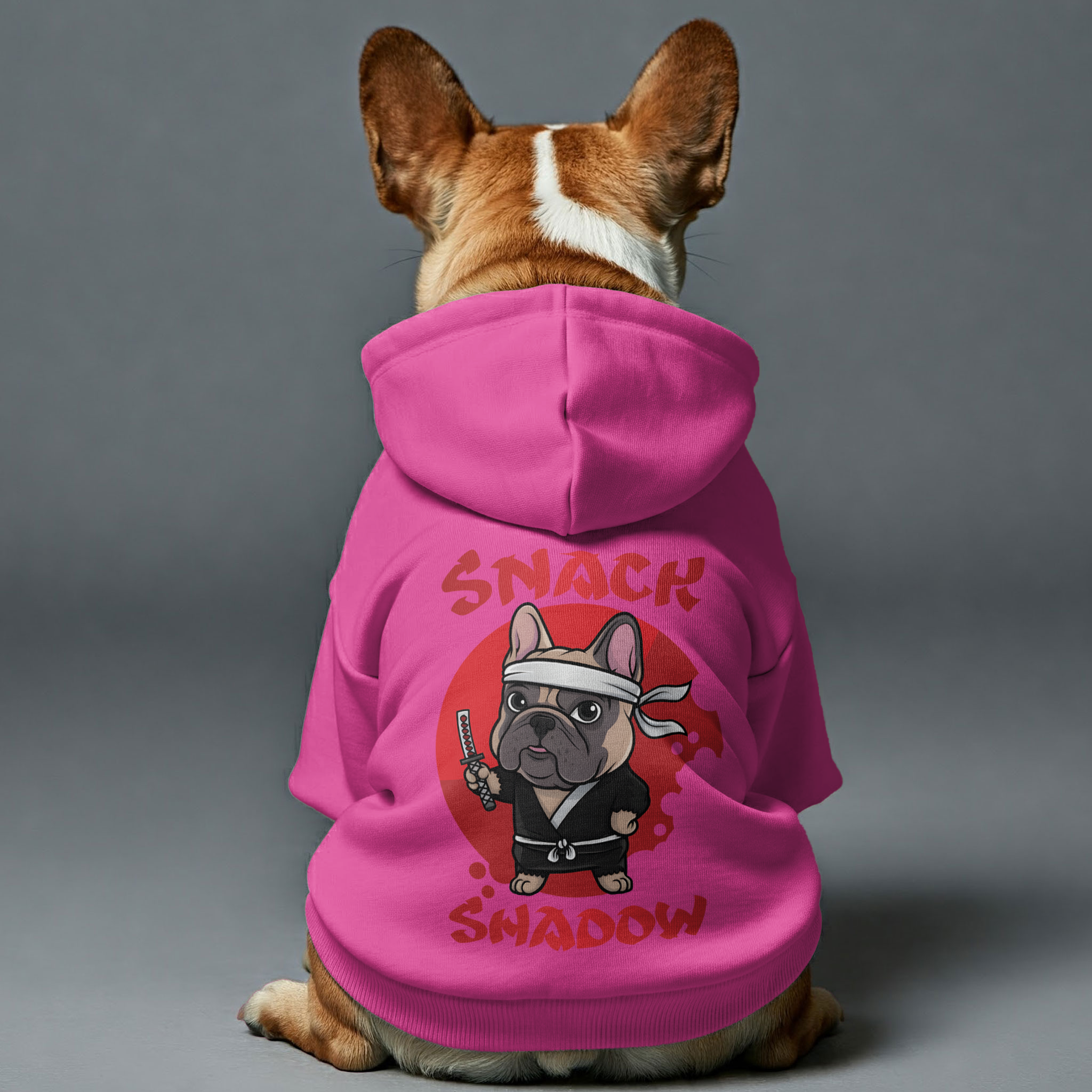 Snack French Bulldog Fleece Hoodie for Training Sessions-fadou