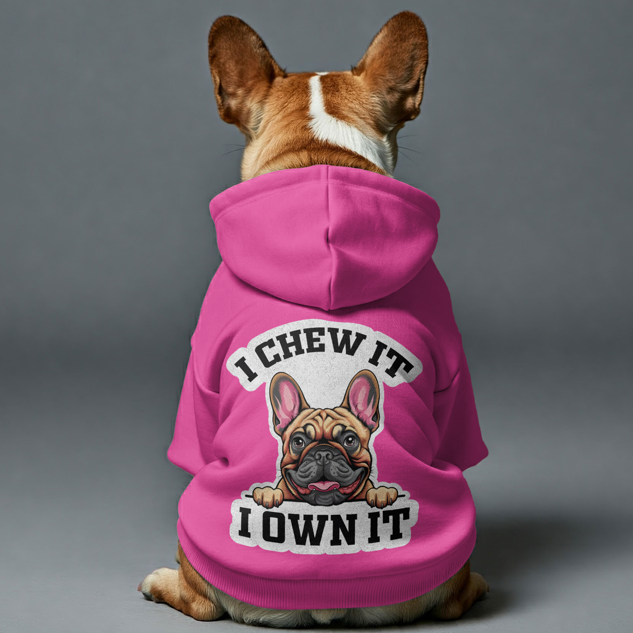 French Bulldog Funny Fleece Hoodie for Brachycephalic Dogs-fadou