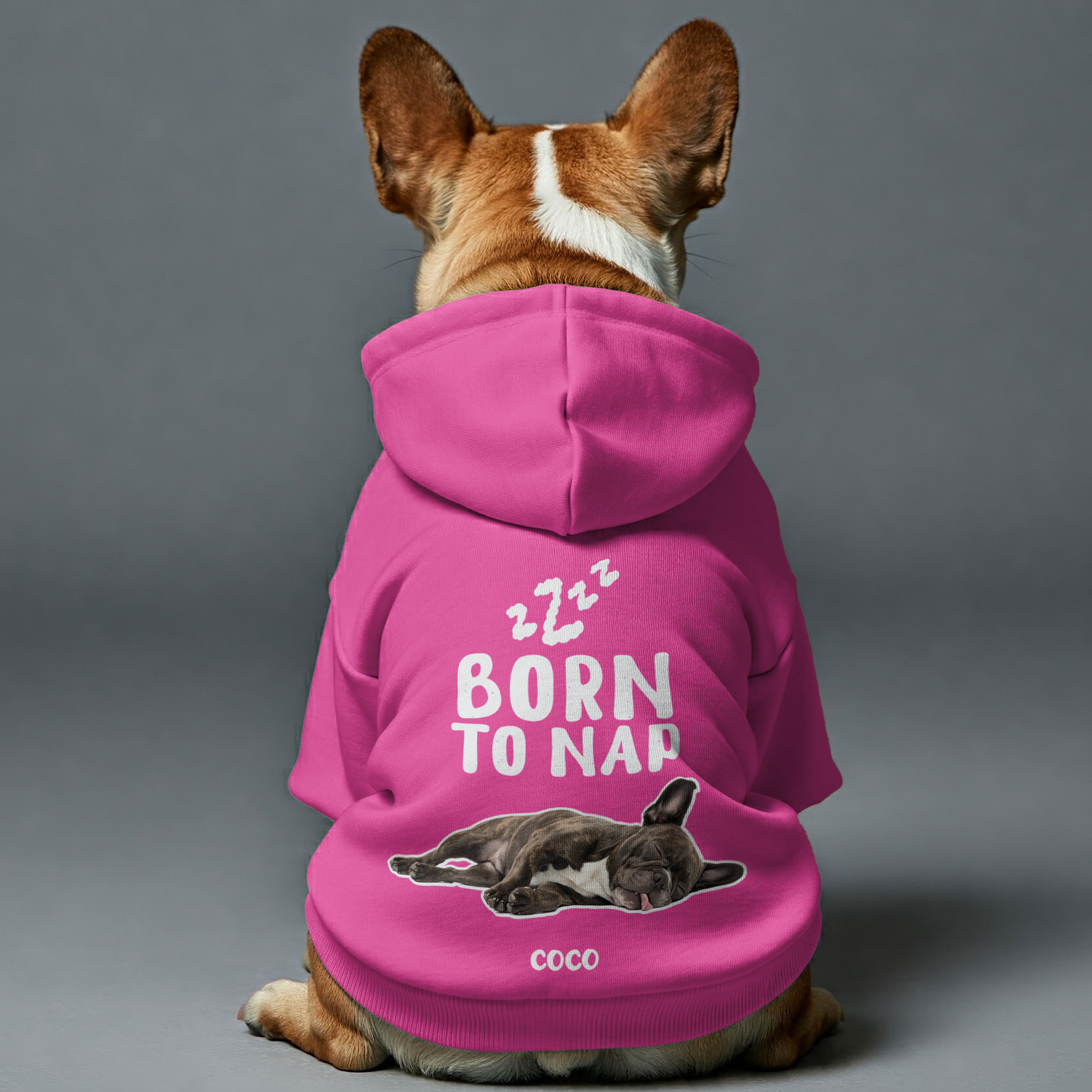 French Bulldog Personalized Fleece Hoodie for Small Breeds-fadou
