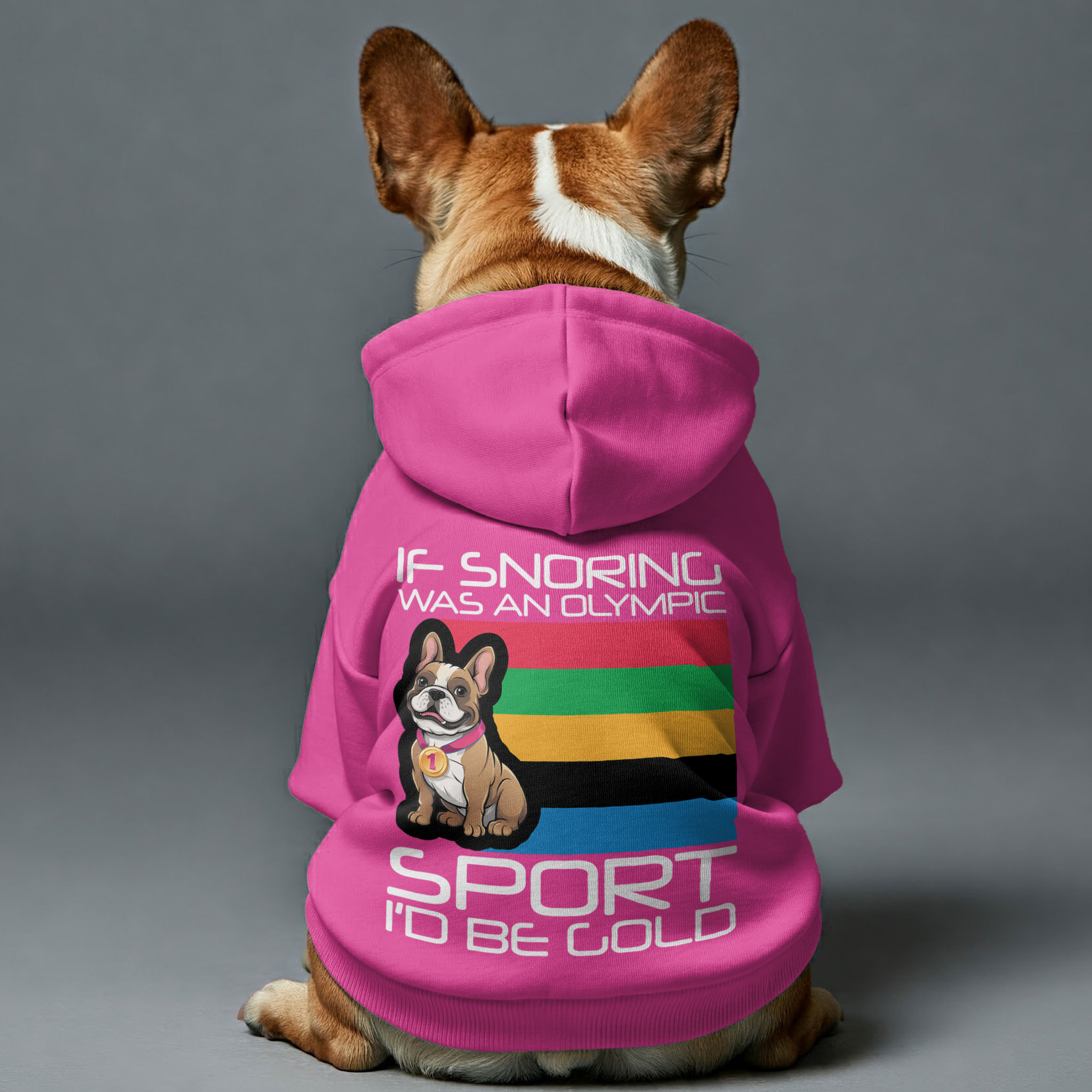 French Bulldog Cotton Fleece Hoodie for Brachycephalic Dogs-fadou