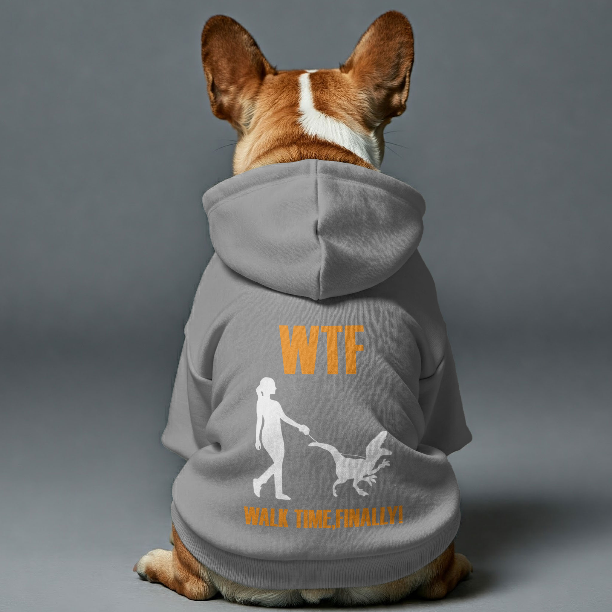 Walk French Bulldog Fleece Hoodie for Outdoor Adventures-fadou