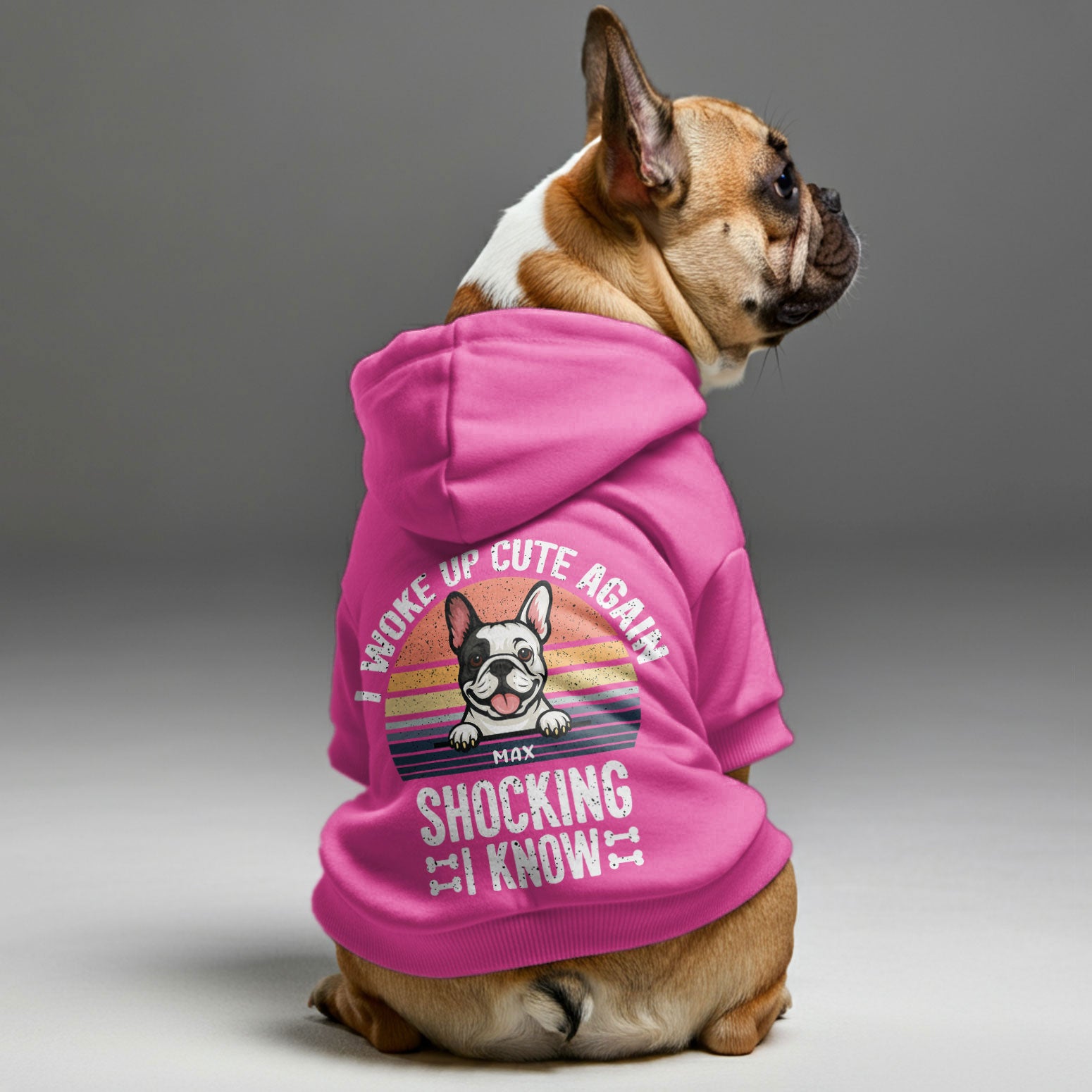 Frenchie Personalized Fleece Hoodie for French Bulldogs-fadou