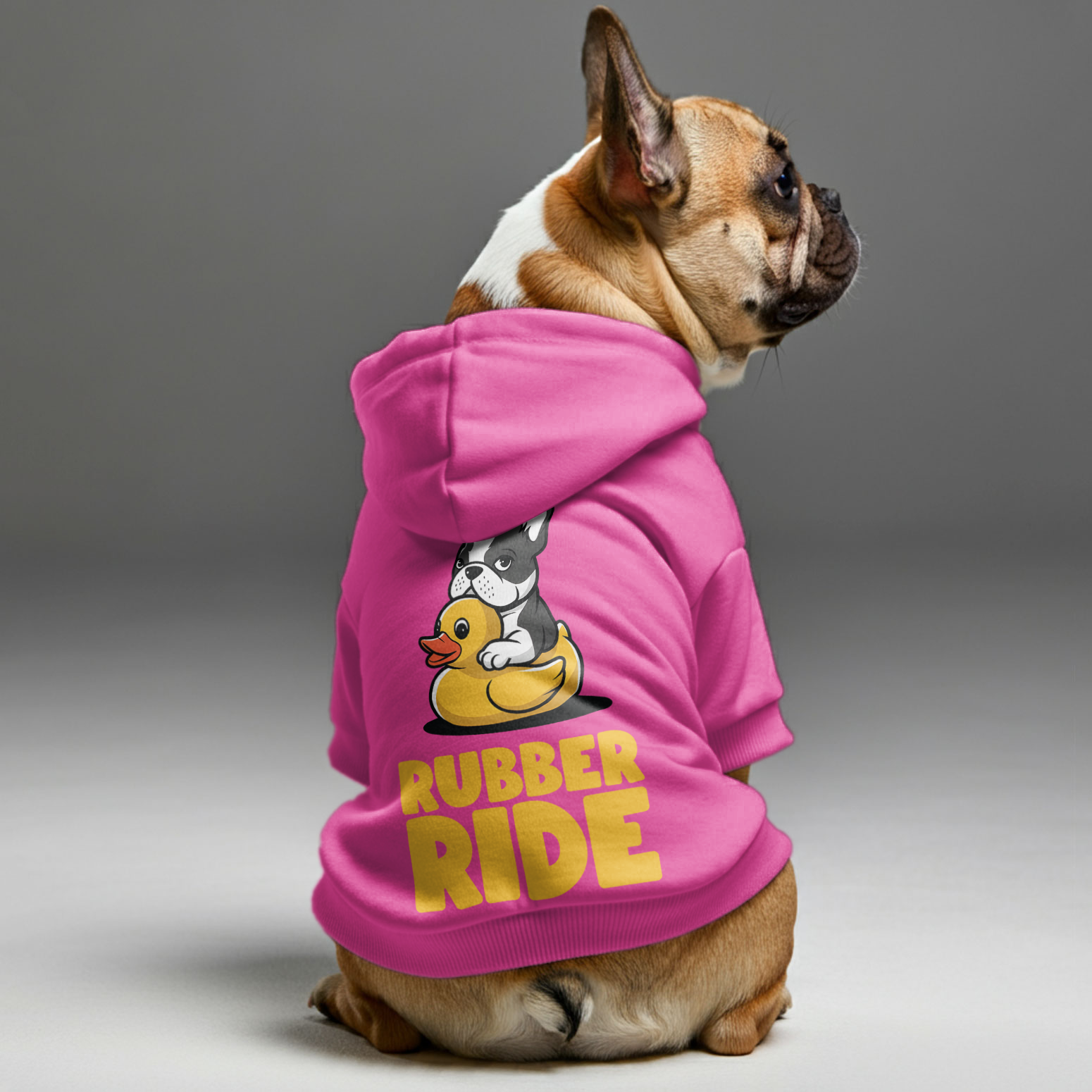 Rubber French Bulldog Dog Hoodie for Outdoor Adventures-fadou