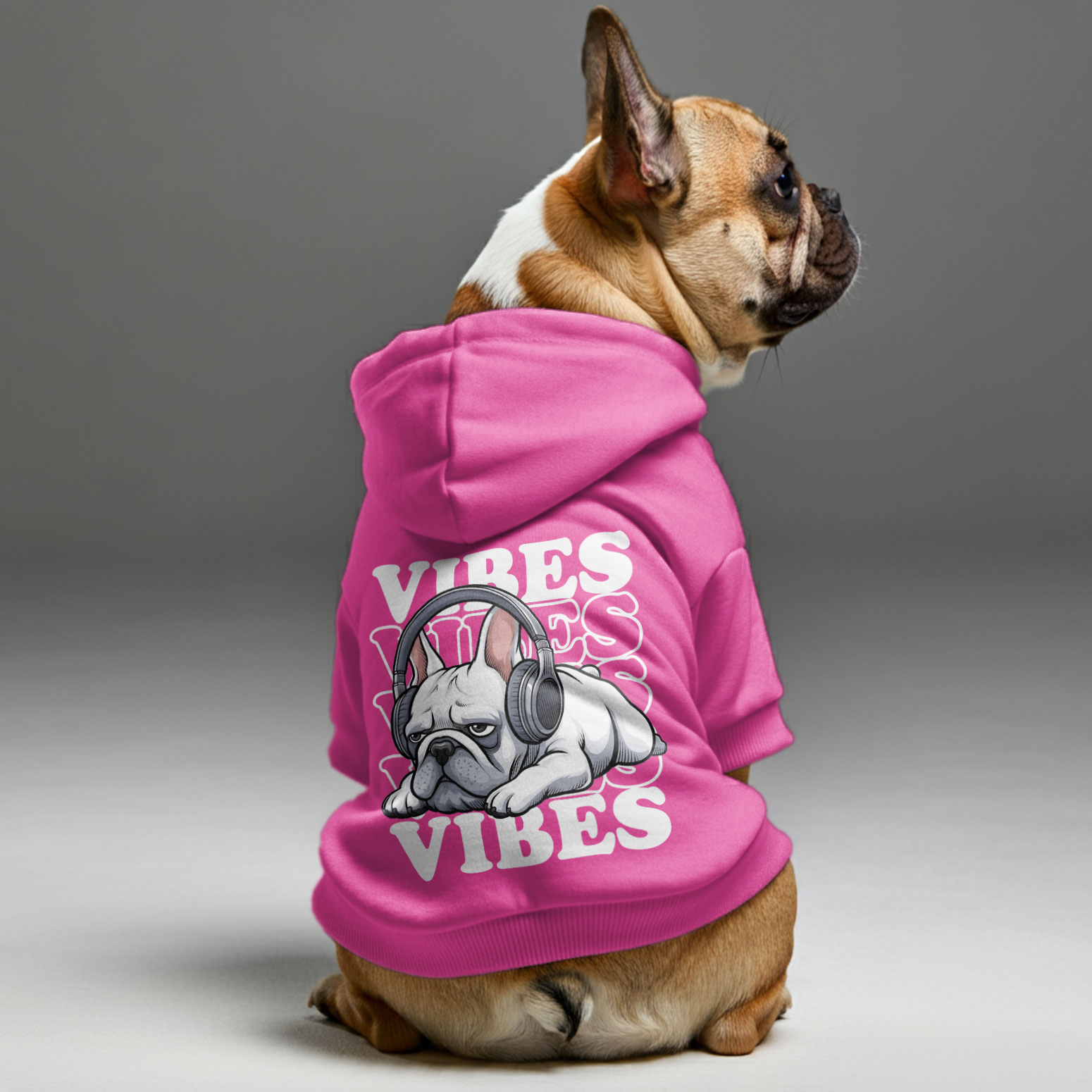 Vibes French Bulldog Cozy Hoodie for Brachycephalic Dogs-fadou