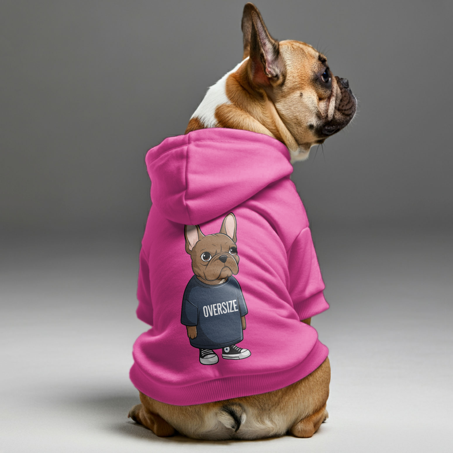 Oversize French Bulldog Cozy Hoodie for Flat-Face Breeds-fadou