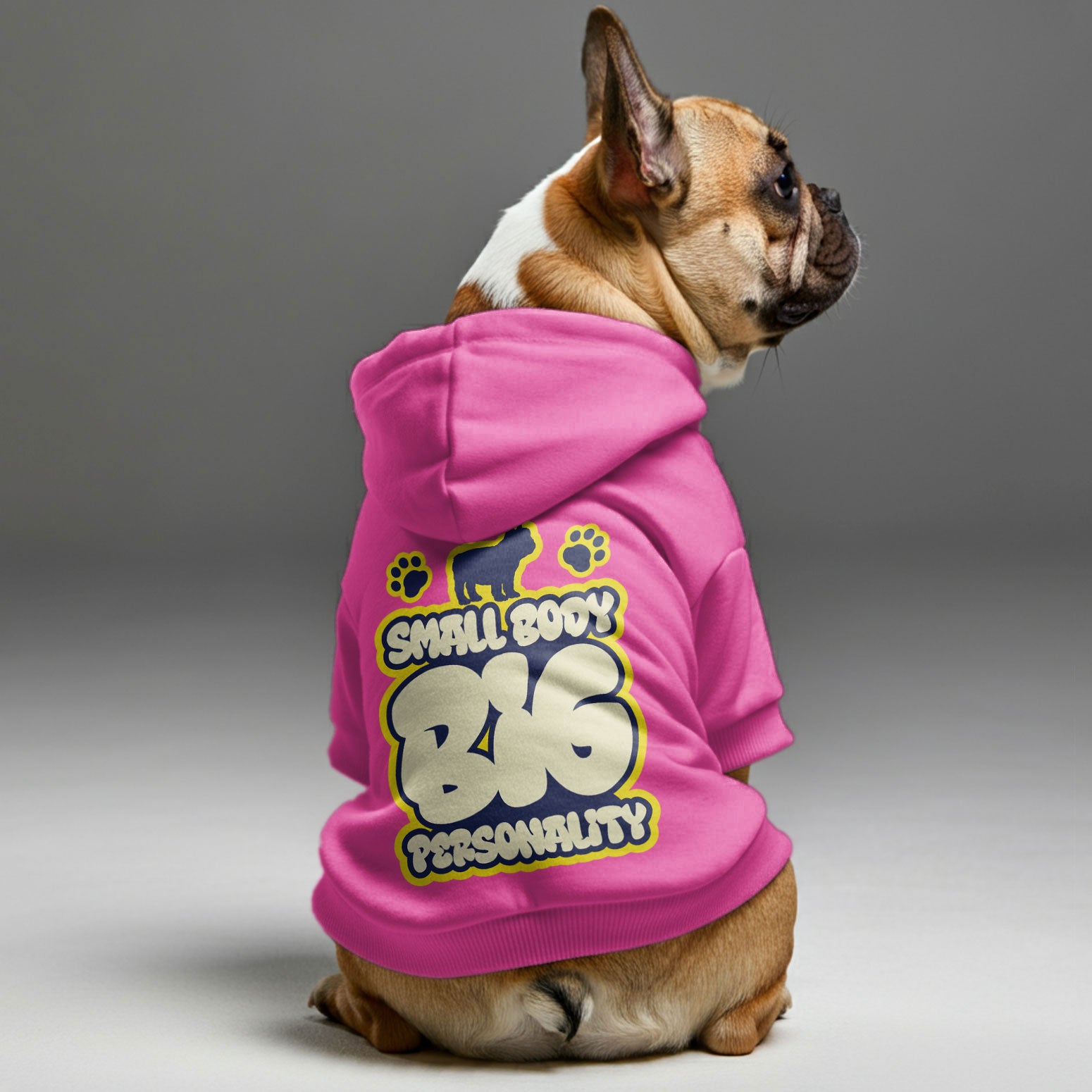 Small French Bulldog Fleece Hoodie for Short-Nosed Dogs-fadou