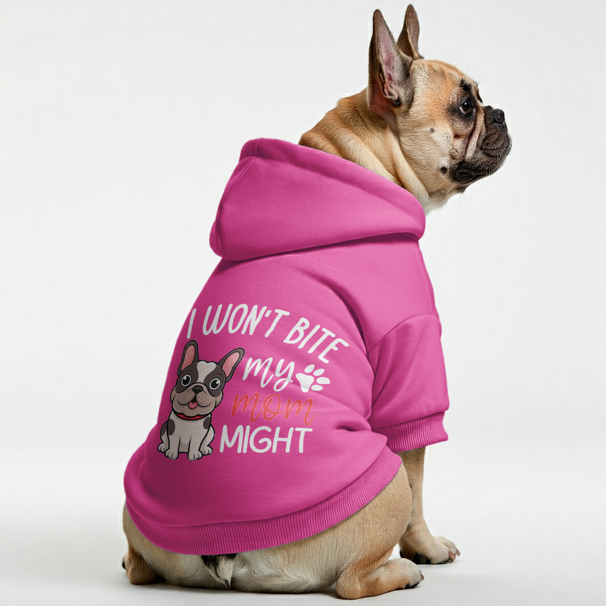 I Wont Bite , My Mom Might - Personalized French for French Bulldogs-fadou