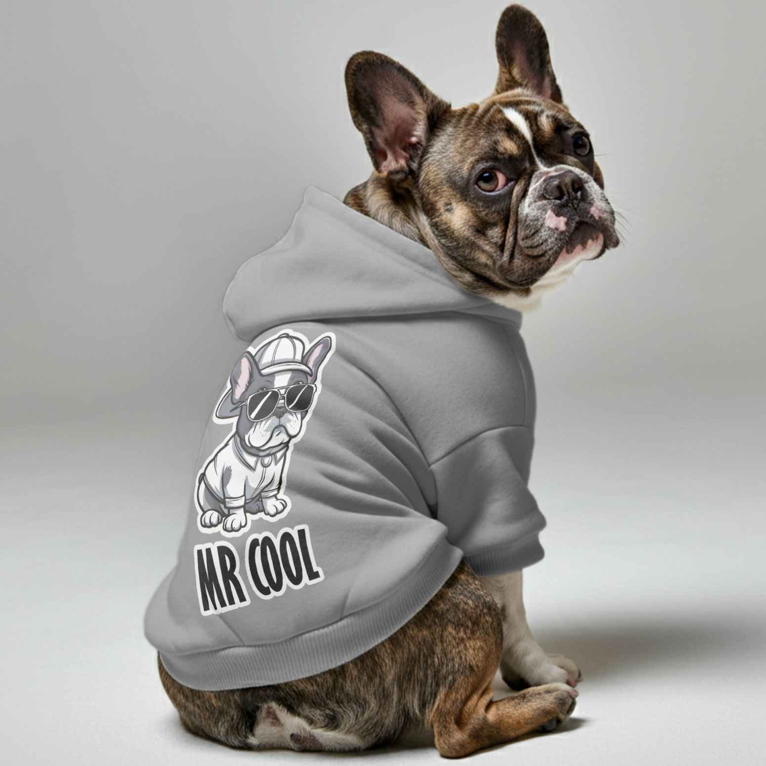 Mr French Bulldog Fleece Hoodie for Brachycephalic Dogs-fadou