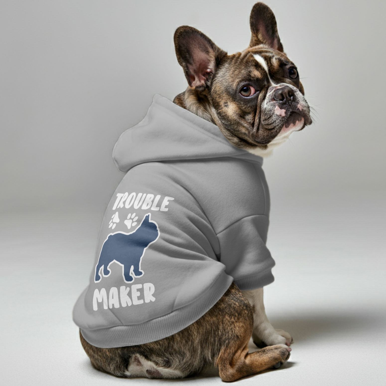 Trouble French Bulldog Dog Hoodie for Training Sessions-fadou