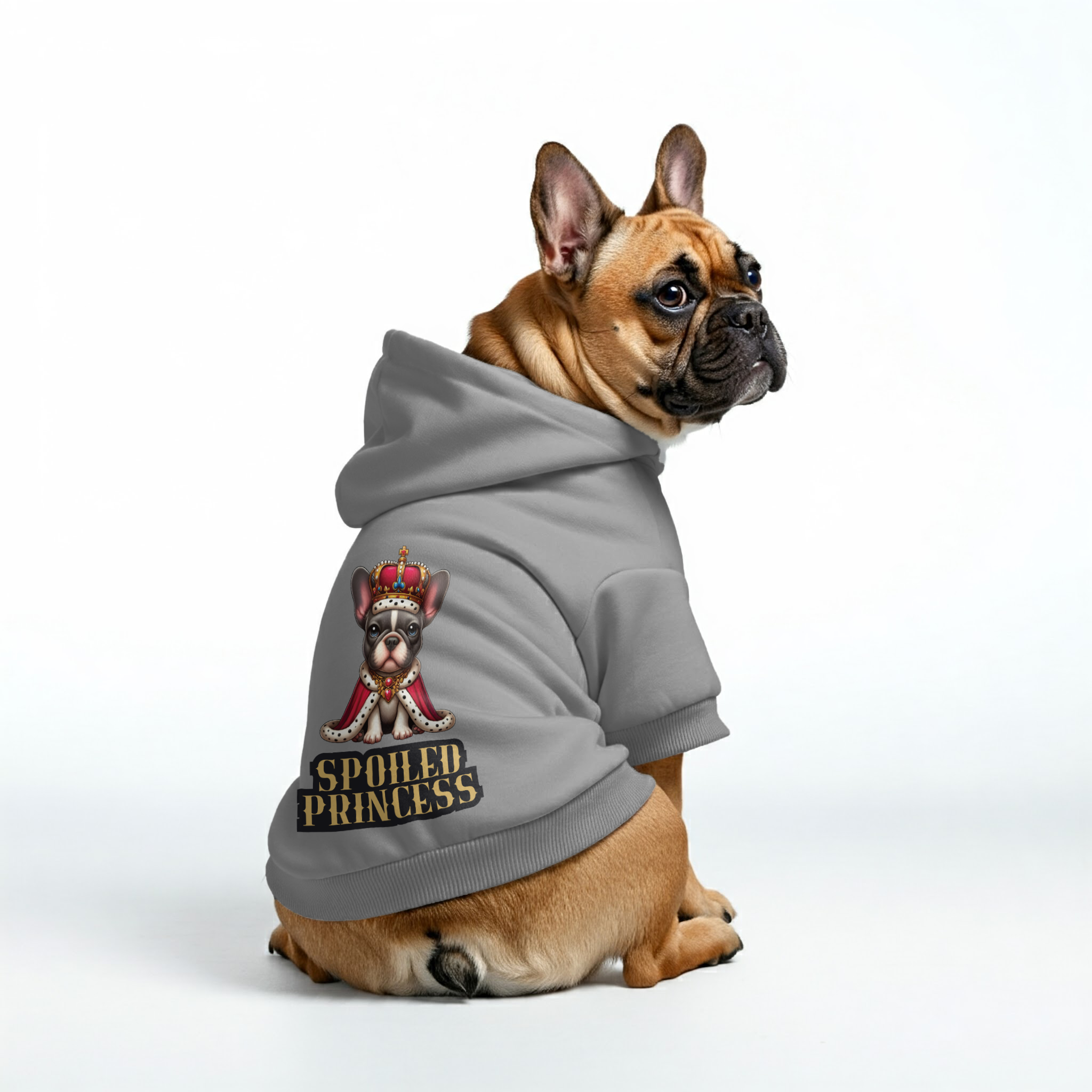 Spoiled French Bulldog Pet Sweatshirt for Travel Comfort-fadou