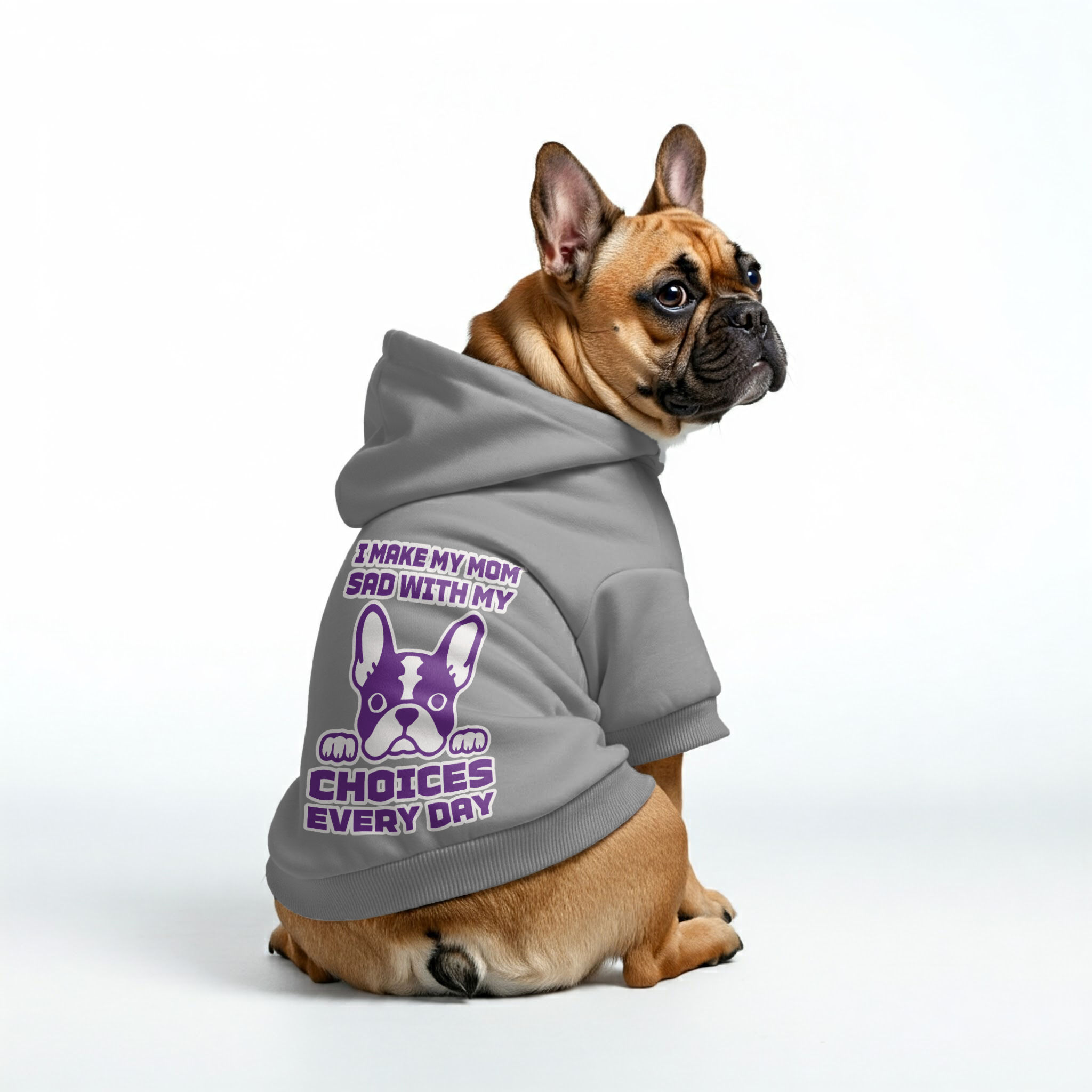 French Bulldog Funny Fleece Hoodie for Flat-Face Breeds-fadou
