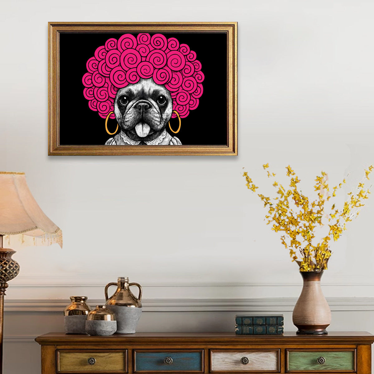 Tank French Bulldog Framed Poster for Frenchie Enthusiasts-fadou