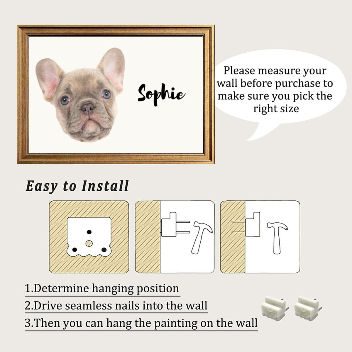 Frenchie Personalized Canvas Wall Art for Dog Park Days-fadou