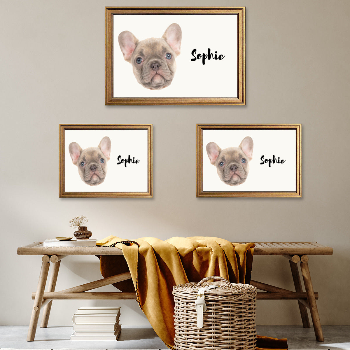 Frenchie Personalized Canvas Wall Art for Dog Park Days-fadou