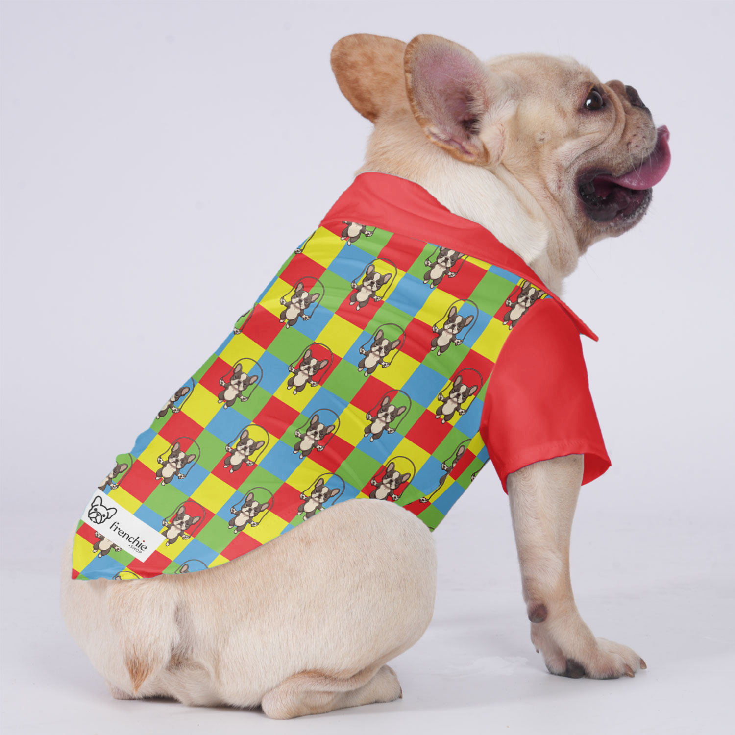 Manny French Bulldog Cotton Tee for Brachycephalic Dogs-fadou